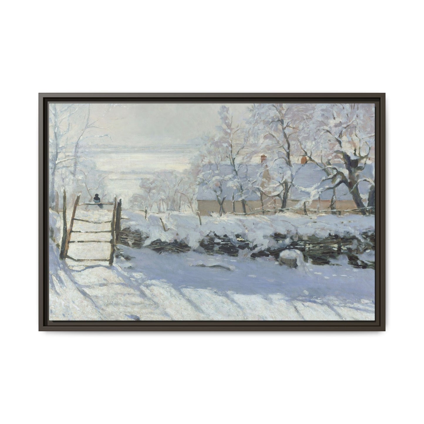 Monet, Claude - The Magpie (1868) - Matte Canvas, Framed