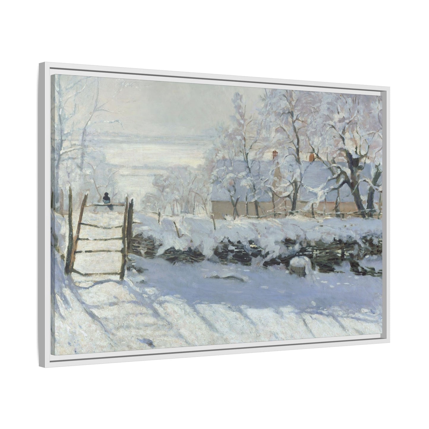 Monet, Claude - The Magpie (1868) - Matte Canvas, Framed