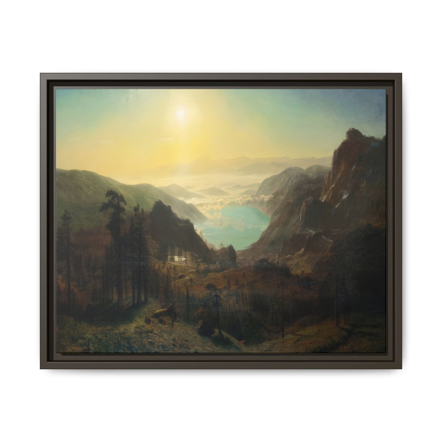 Bierstadt, Albert - Donner Lake from the Summit (1873) - Matte Canvas, Framed