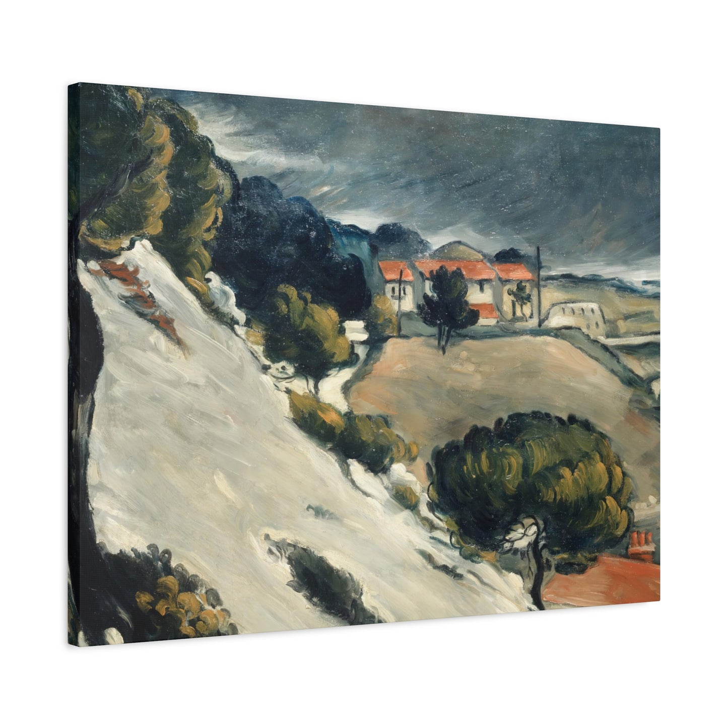 Cézanne, Paul - L’Estaque, Melting Snow (1870) - Canvas Block, unframed