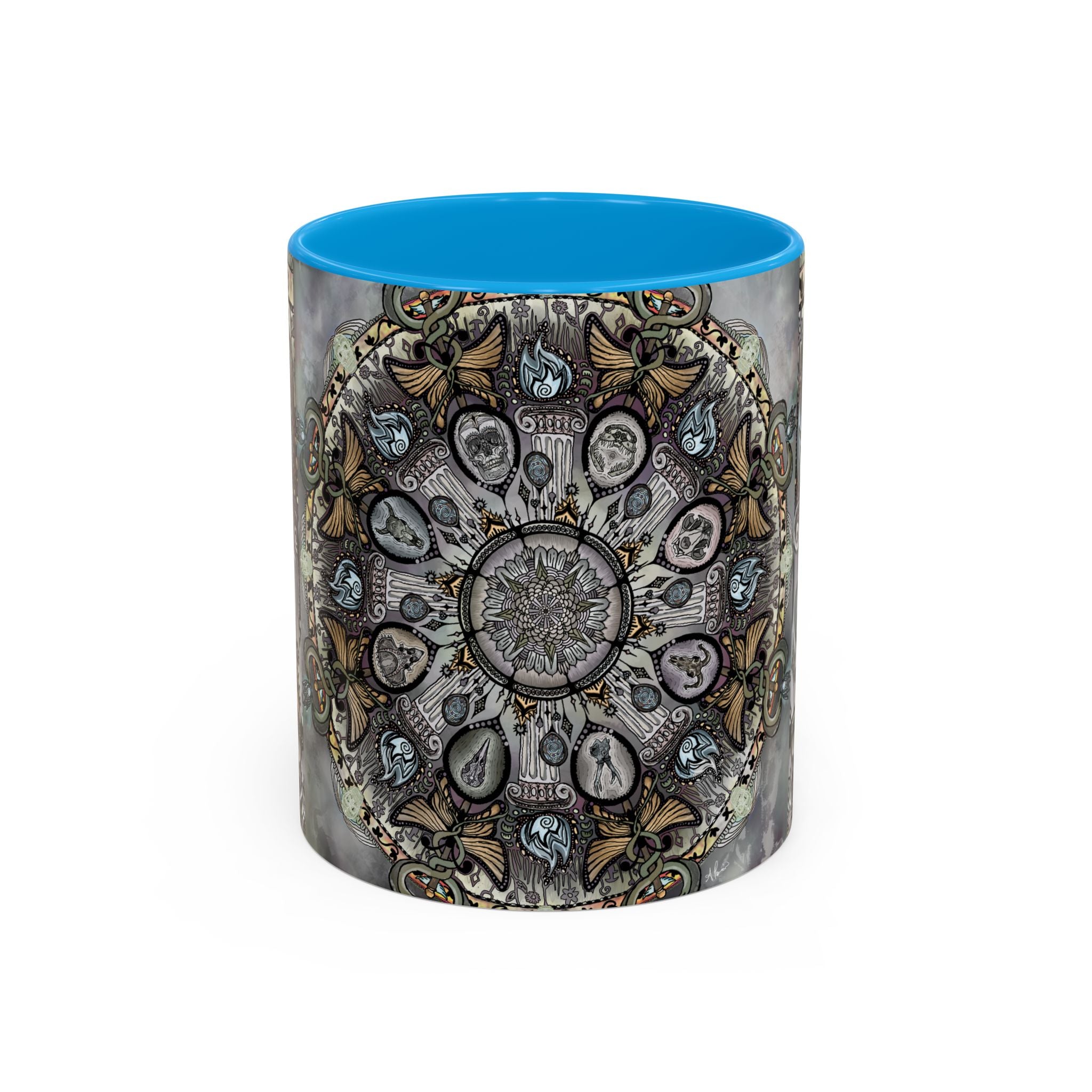 Memento Mori Mandala - Colorful Accent Mugs