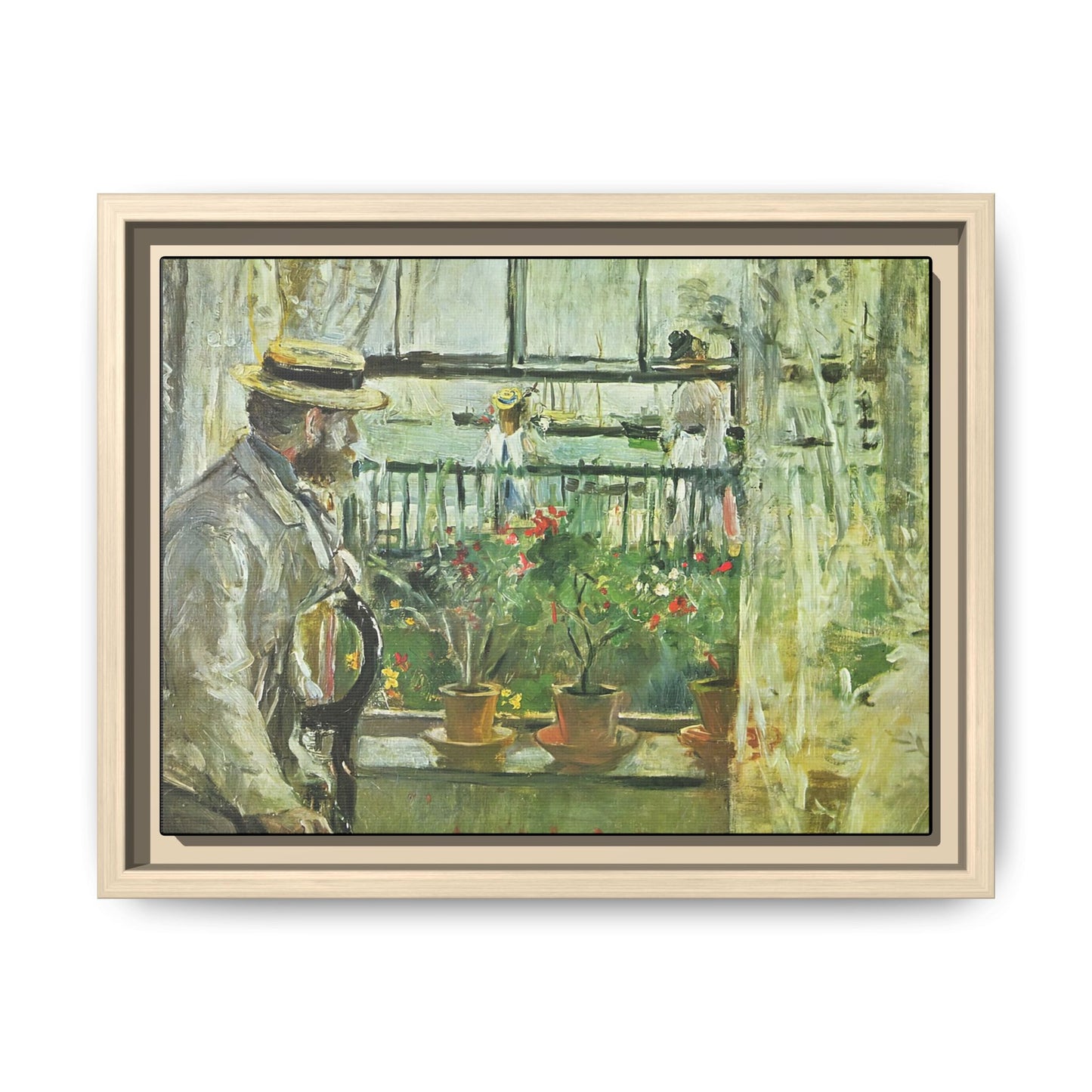 Morisot, Berthe - Eugene Manet on the Isle of Wight (1875) - Matte Canvas, Framed