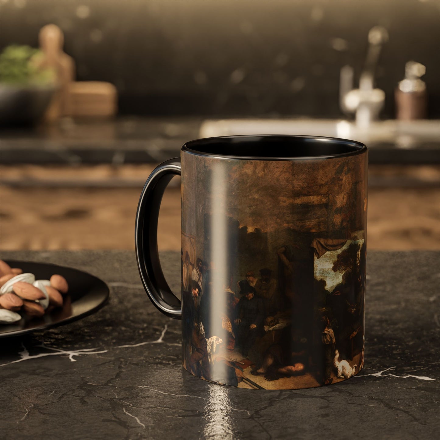 Courbet, Gustave - The Painter’s Studio (1855) - Colorful Accent Mugs