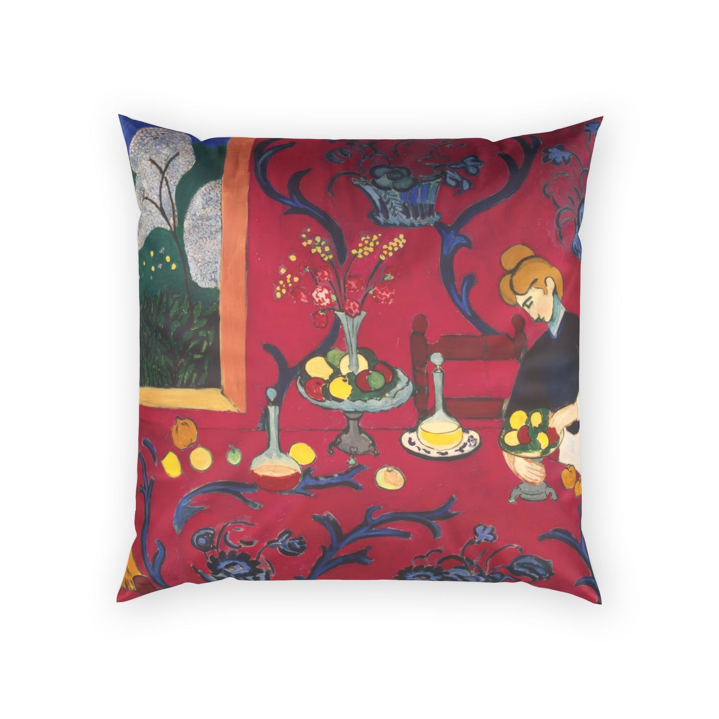 Matisse, Henri - The Dessert Harmony in Red (1908) - Poly Velvet Pillow
