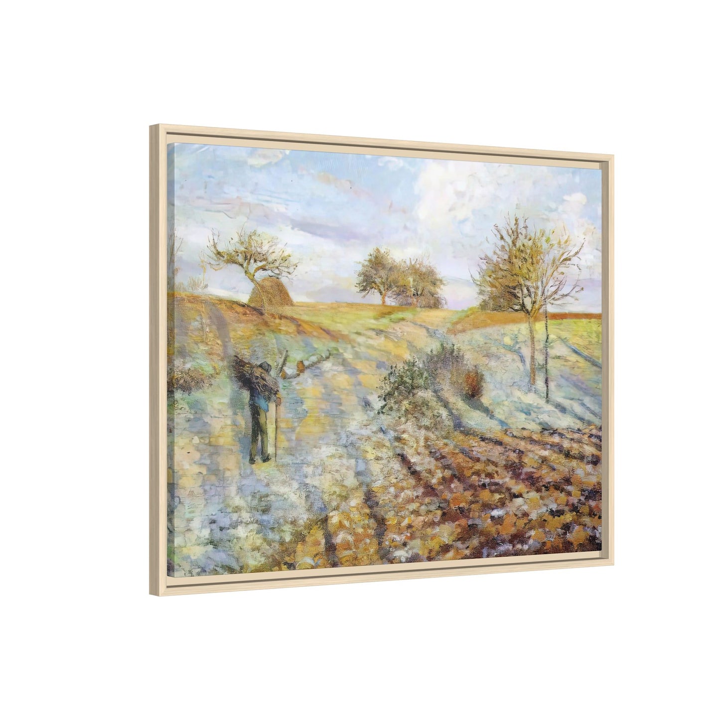 Pissarro, Camille - Hoarfrost (1873) - Matte Canvas, Framed