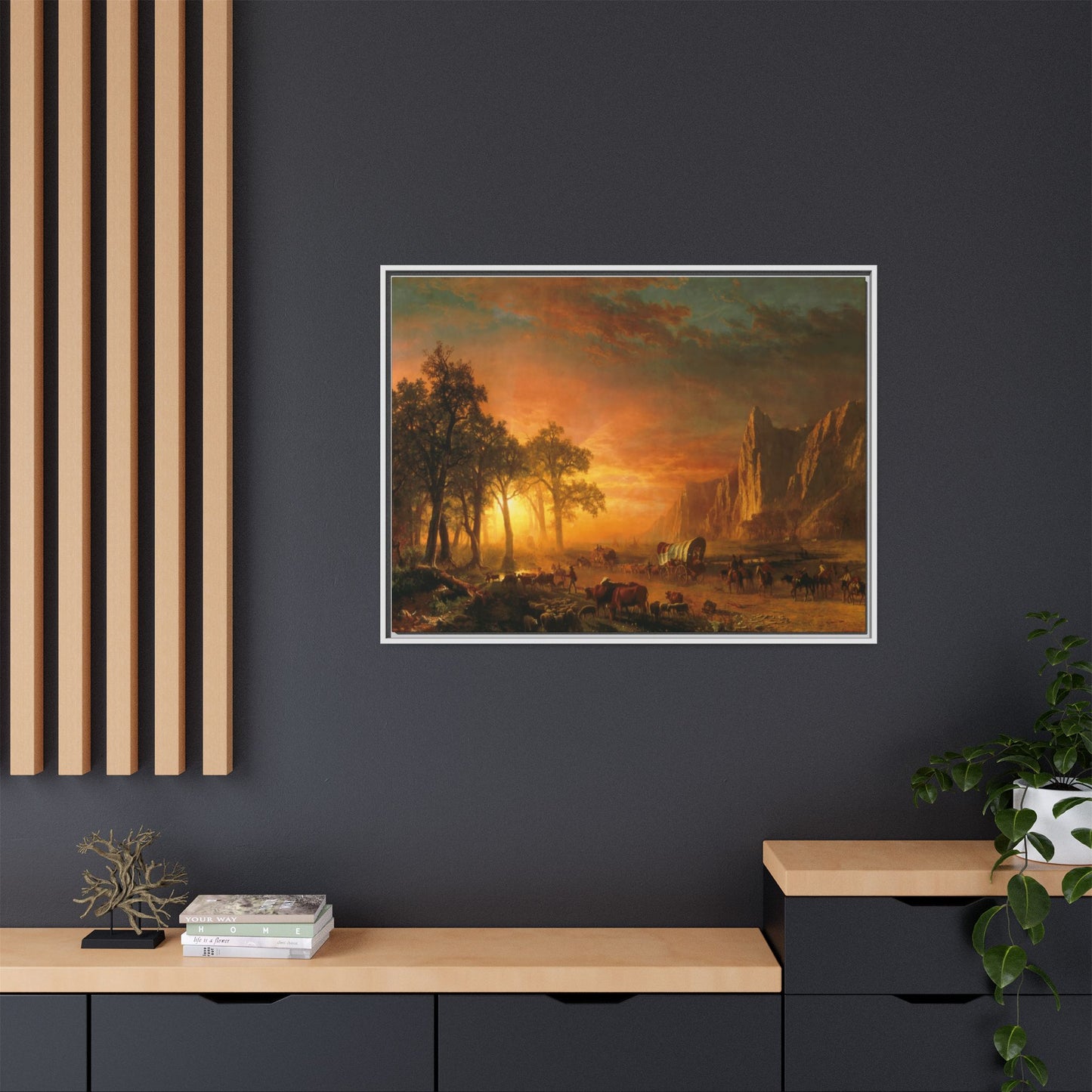 Bierstadt, Albert - Emigrants Crossing the Plains (1867) - Matte Canvas, Framed