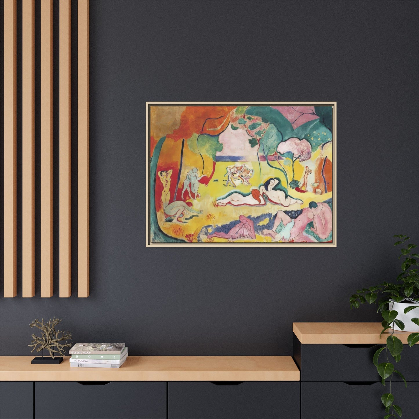 Matisse, Henri - The Joy of Life (1905) - Matte Canvas, Framed