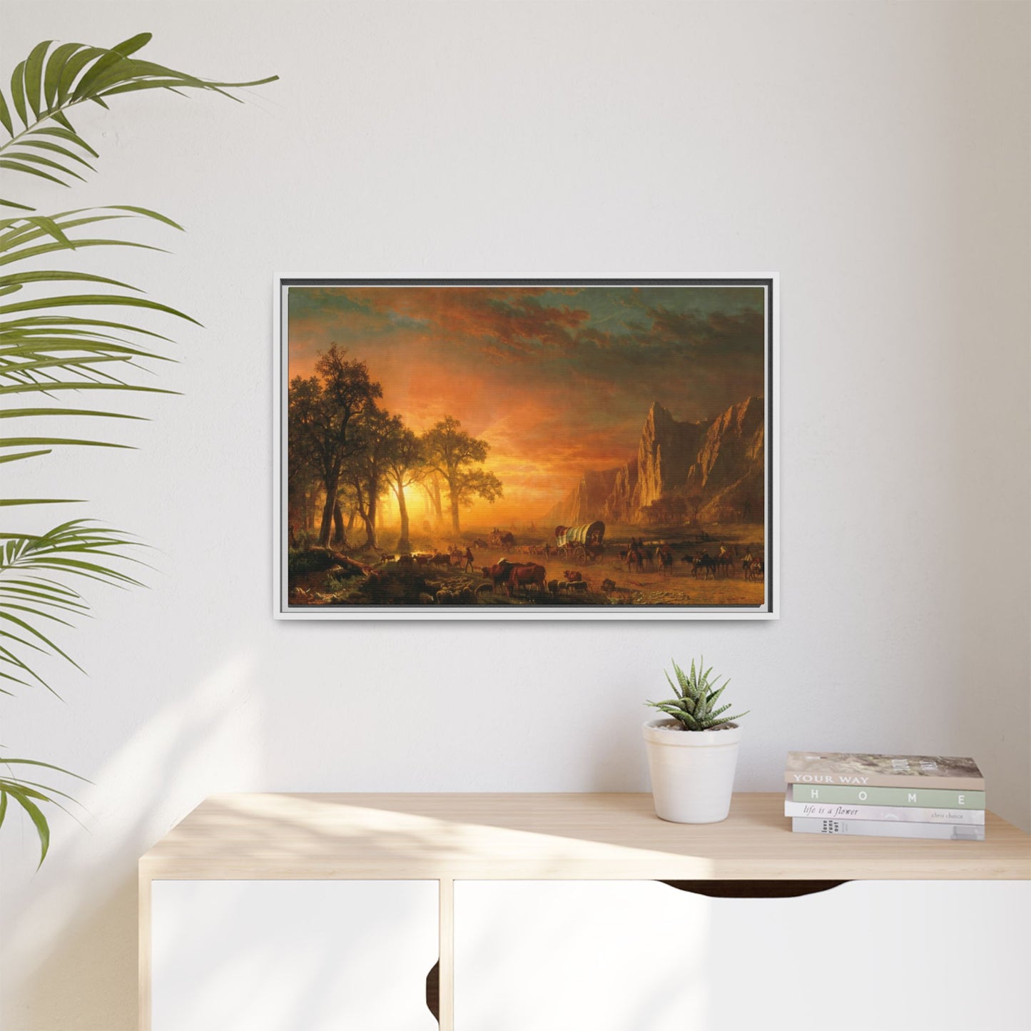 Bierstadt, Albert - Emigrants Crossing the Plains (1867) - Matte Canvas, Framed