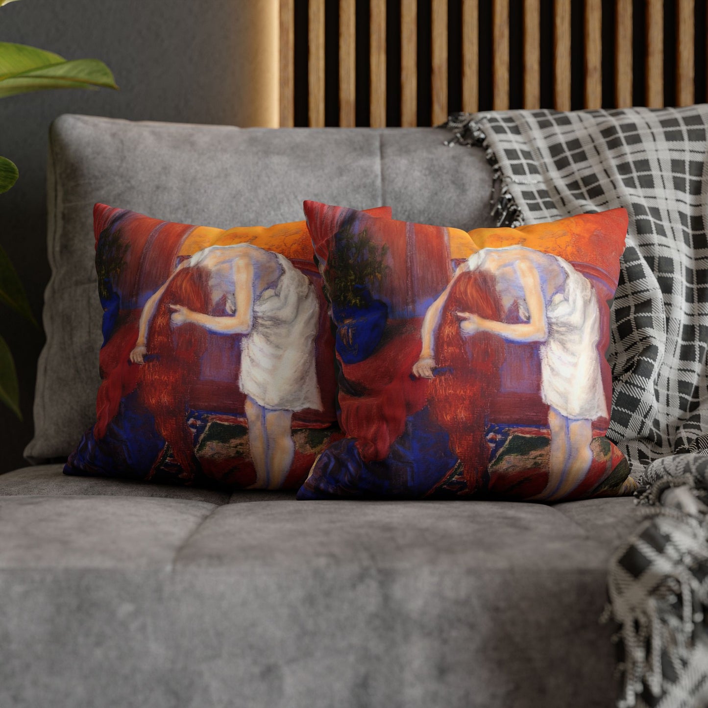 Ranson, Paul - The Golden Head of Hair (1909) - Suede Square Pillowcase