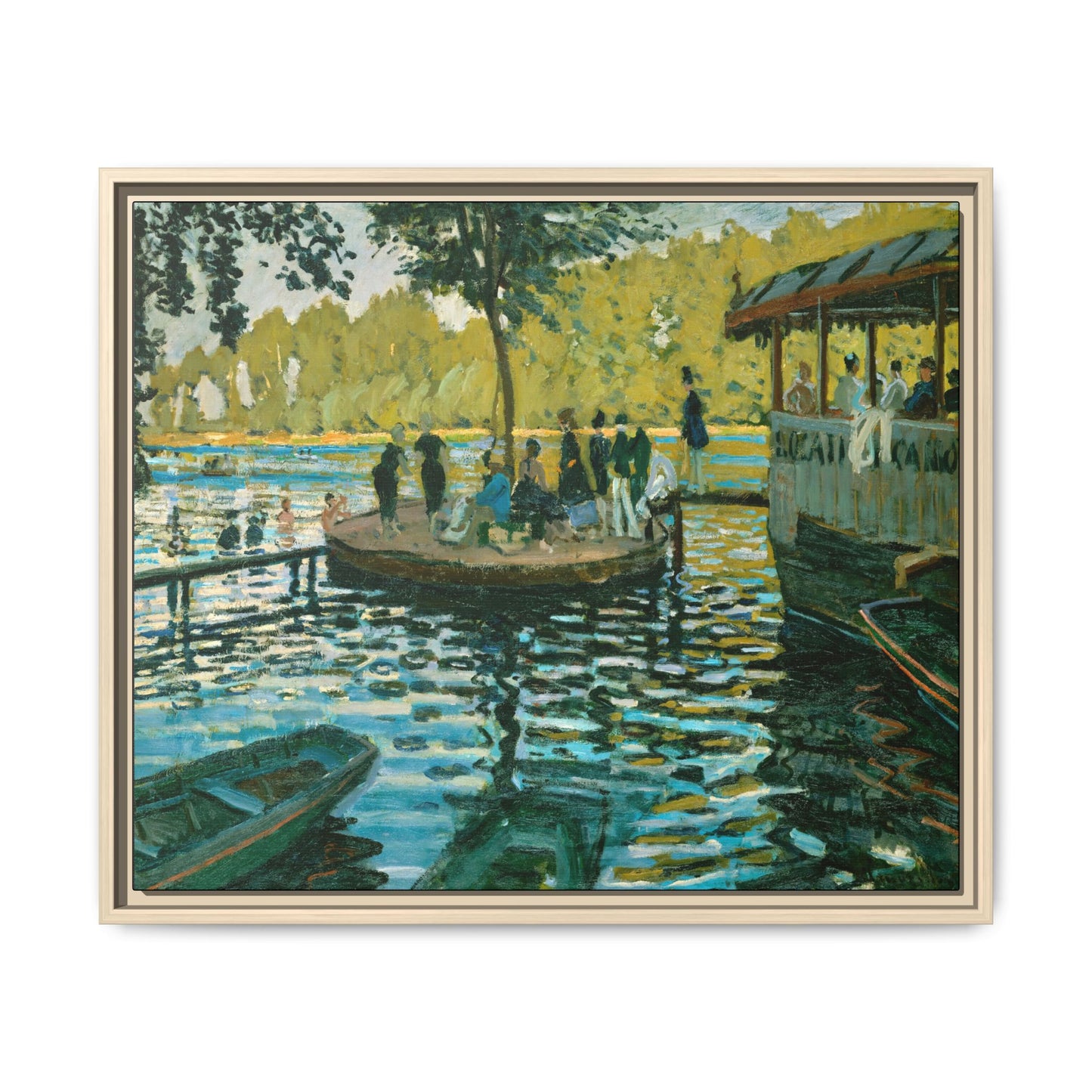 Monet, Claude - La Grenouillere (1869) - Matte Canvas, Framed