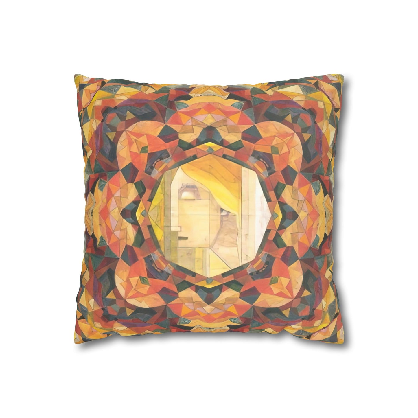 Filiger, Charles - Woman’s Head with Closed Eyes (1893) - Suede Square Pillowcase