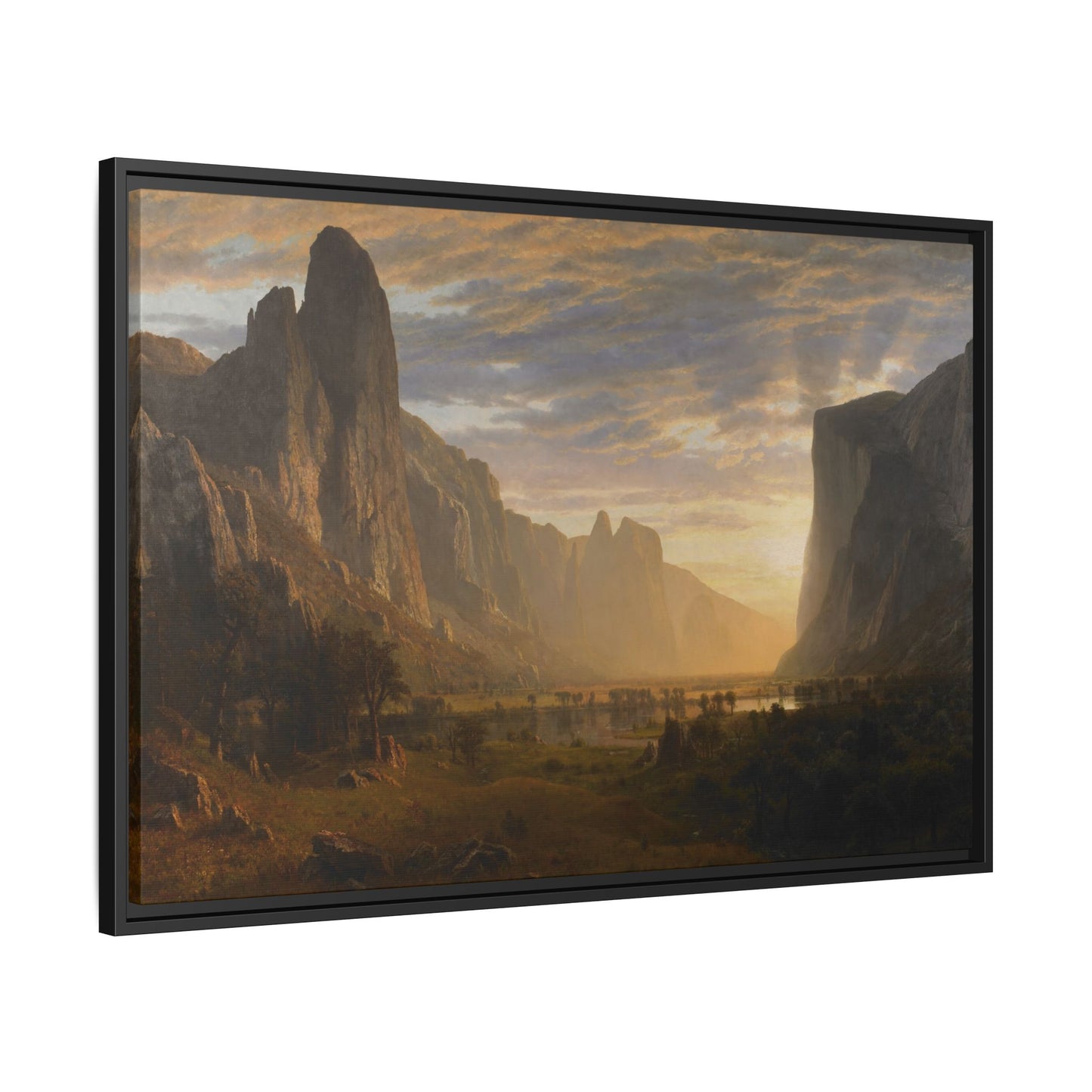 Bierstadt, Albert - Looking Down Yosemite Valley (1865) - Matte Canvas, Framed