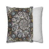 Memento Mori Mandala - Suede Square Pillowcase
