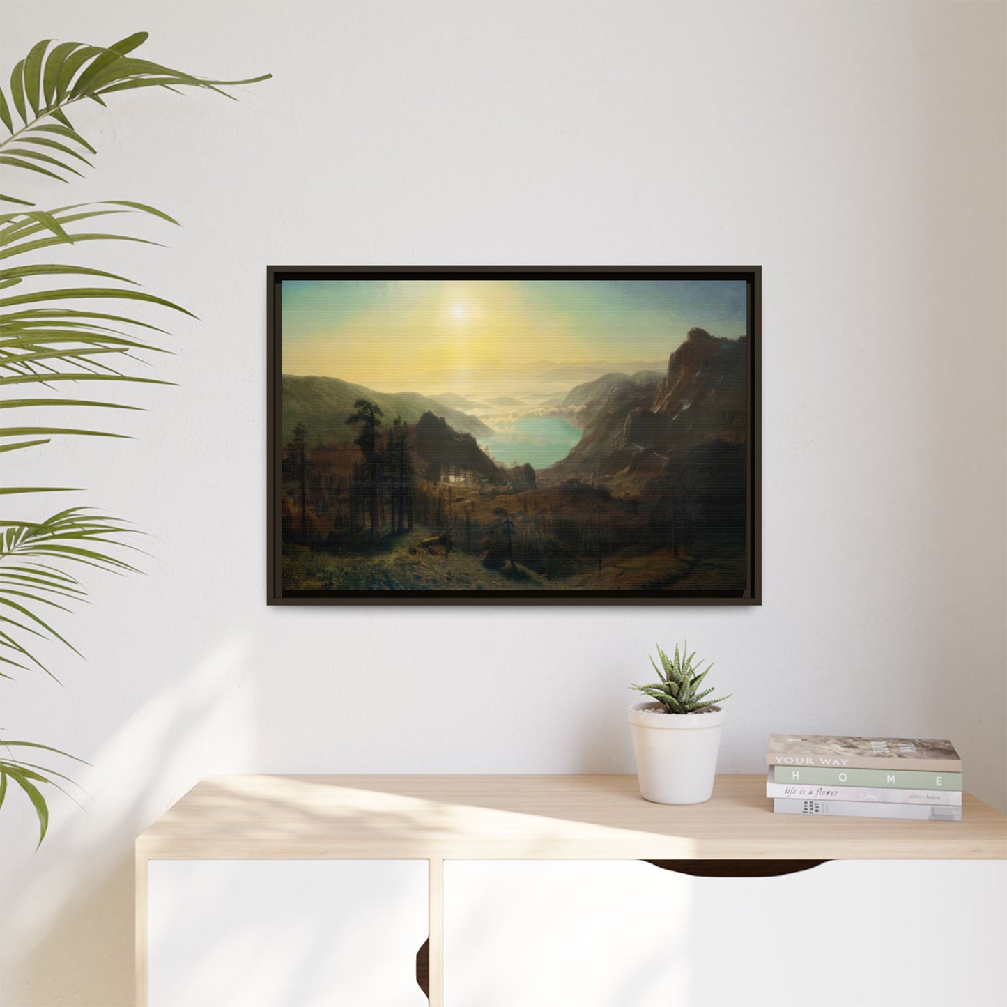 Bierstadt, Albert - Donner Lake from the Summit (1873) - Matte Canvas, Framed