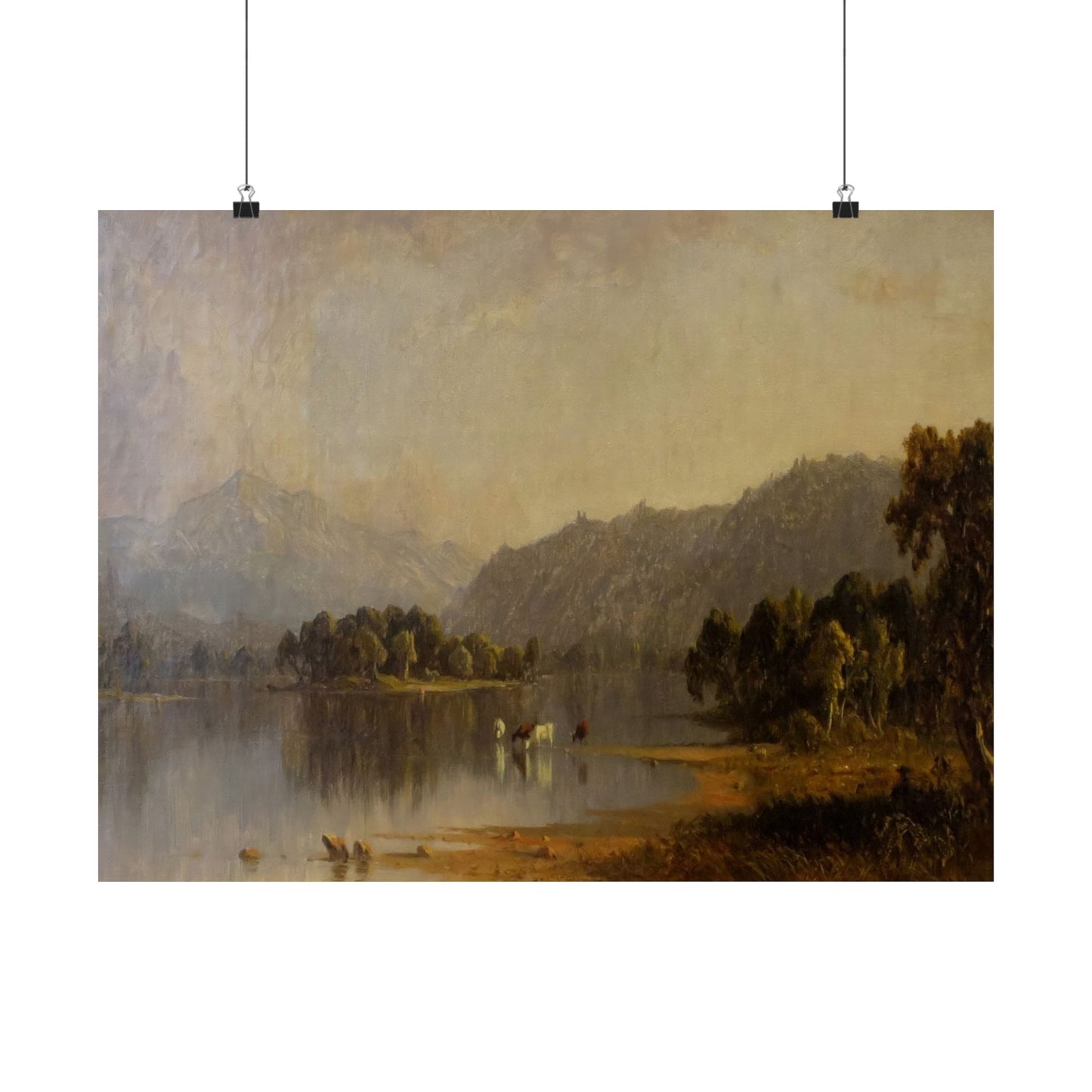 Gifford, Sanford Robinson - Mount Washington from the Saco  (1858) - Satin Posters