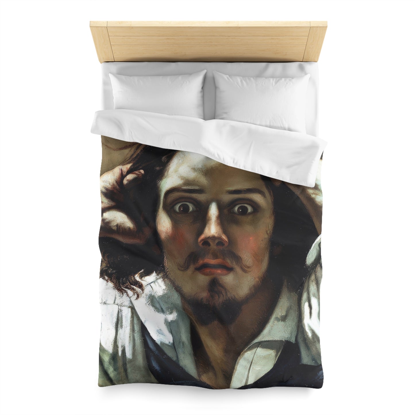 Courbet, Gustave - The Desperate Man (1843) - Microfiber Duvet Cover