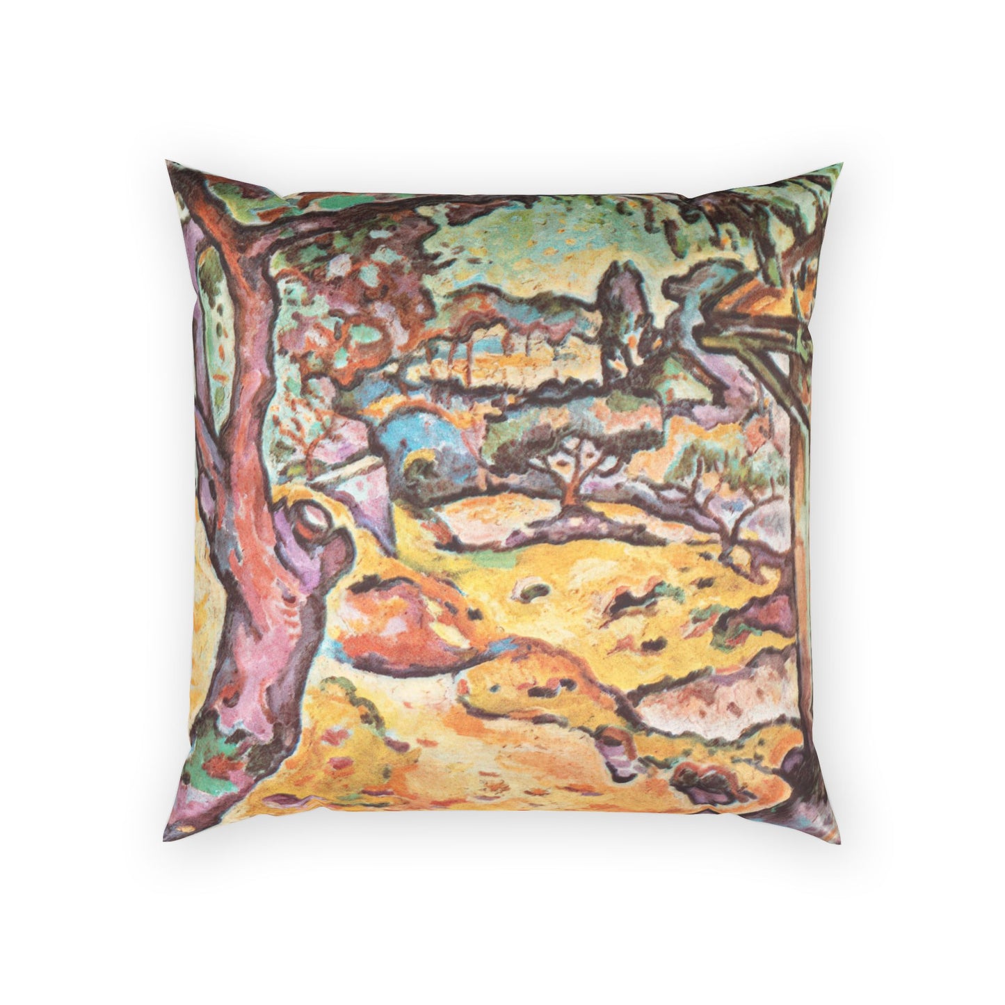 Braque, Georges - Olive Tree near L'Estaque (1906) - Poly Velvet Pillow