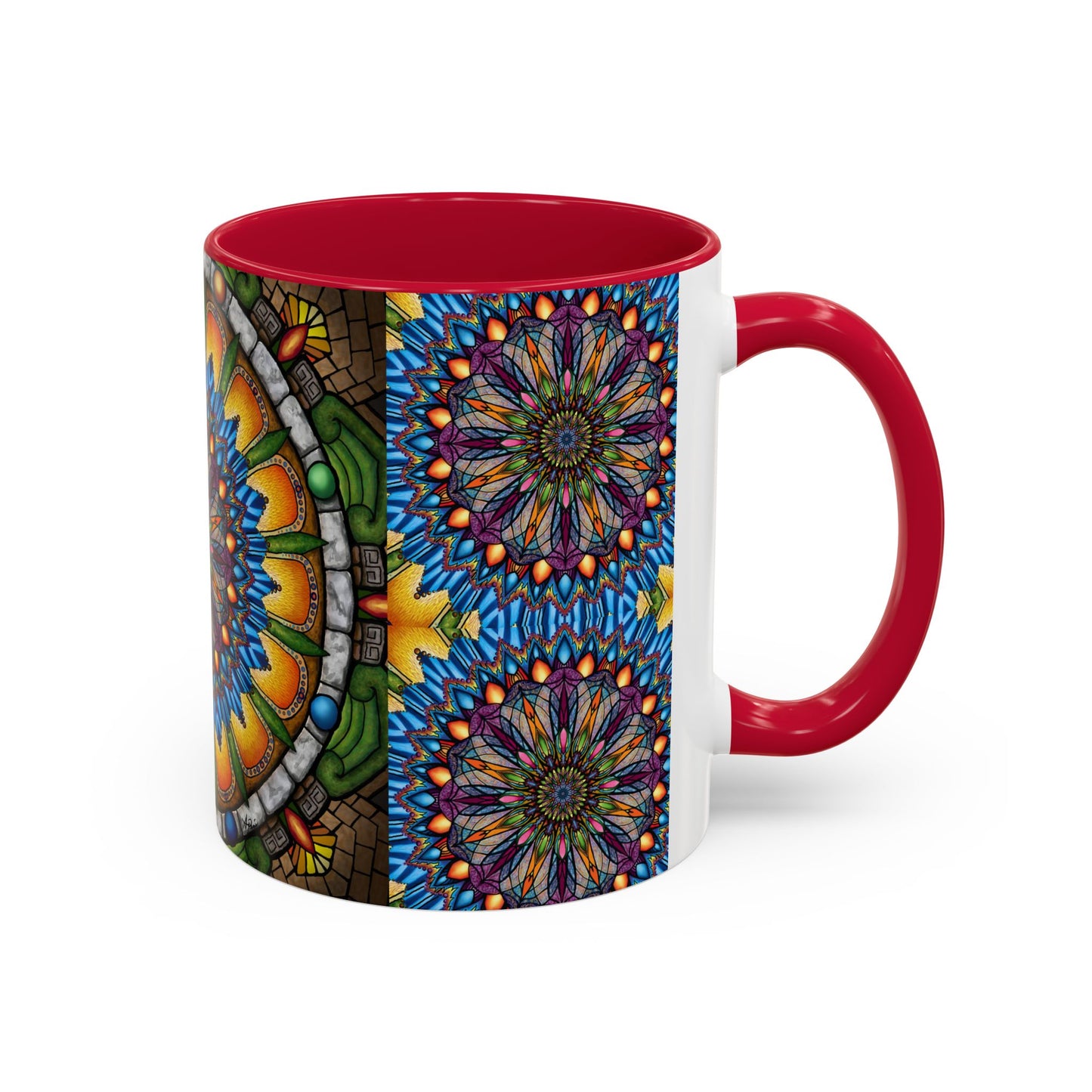 Pacio, Adam - Emerald Arrows Mandala - Colorful Accent Mugs