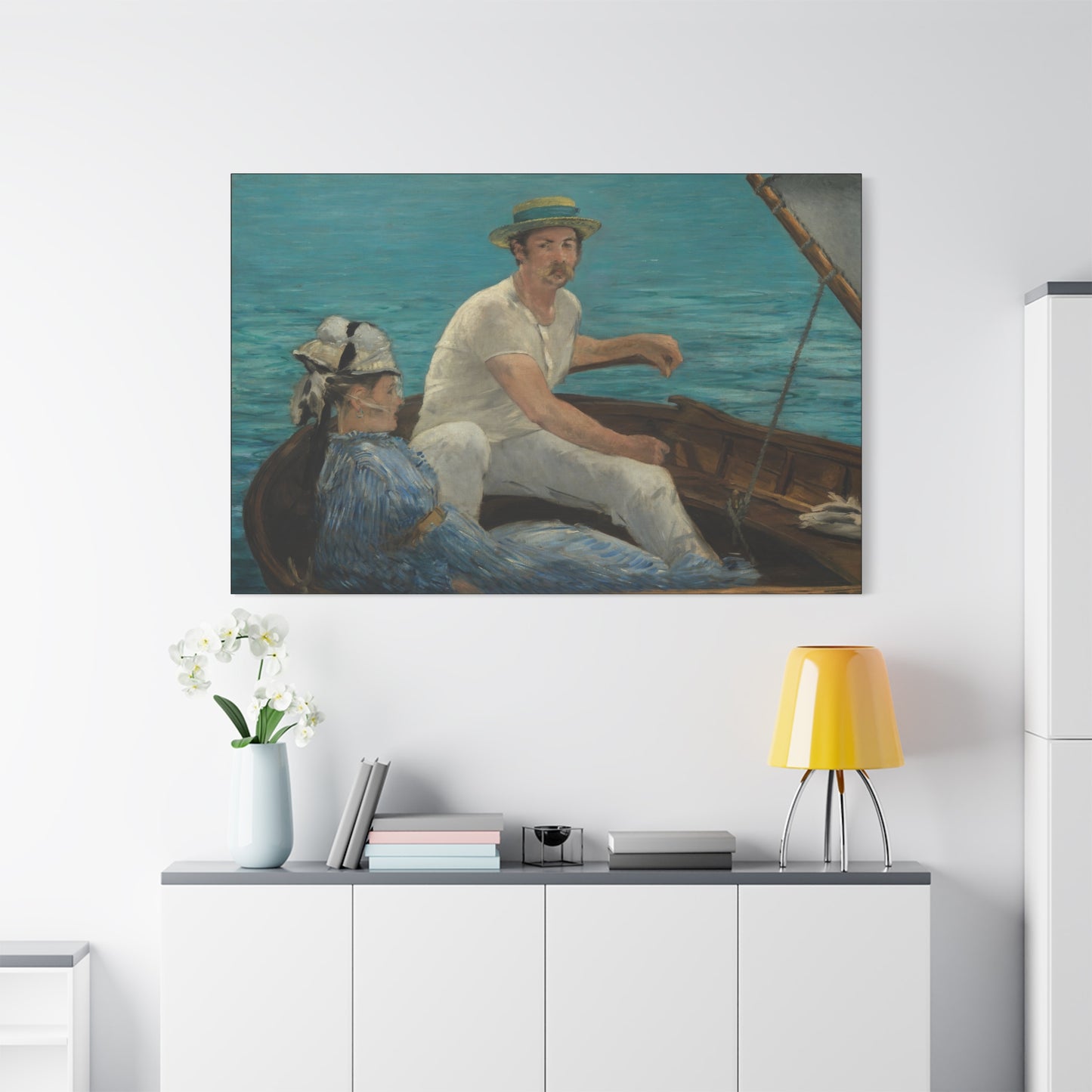 Manet, Édouard - Boating (1874) - Canvas Block, unframed