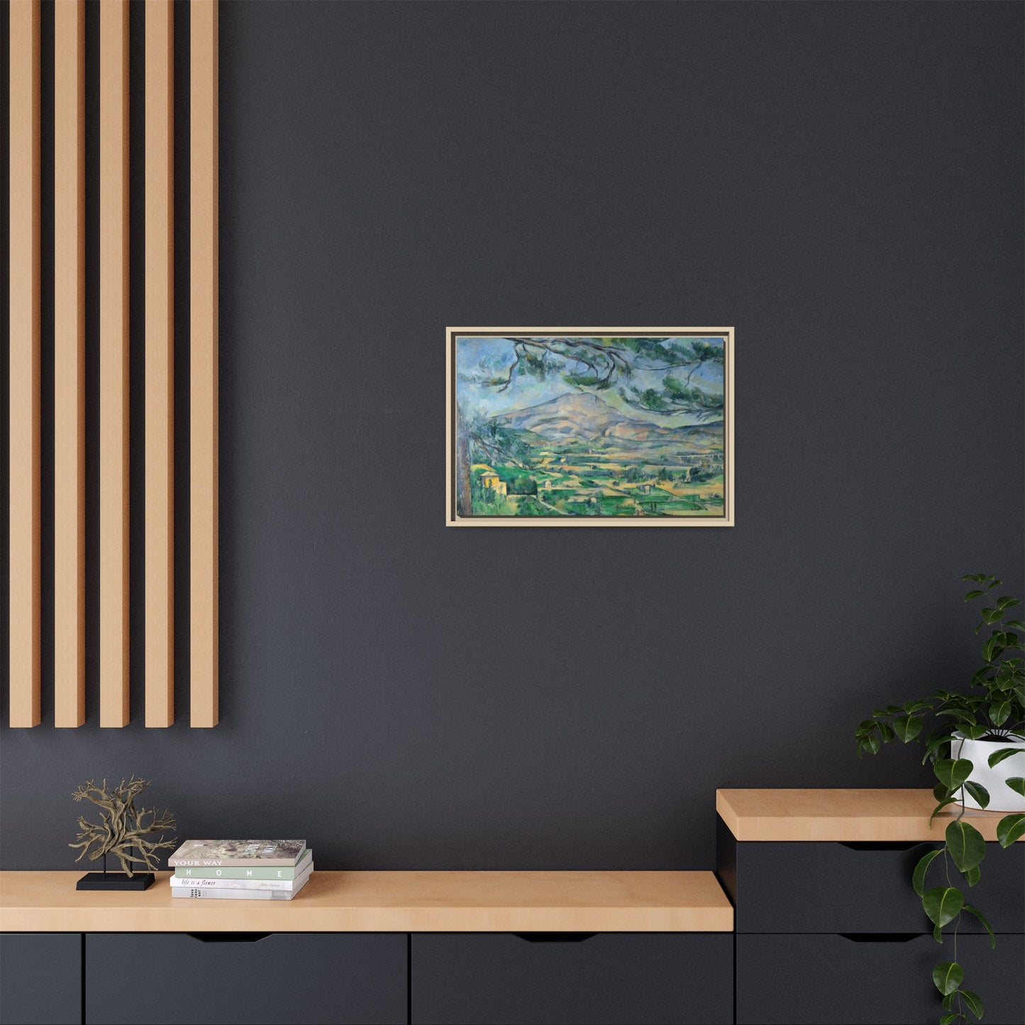 Cézanne, Paul - Mont Sainte-Victoire with Large Pine (1887) - Matte Canvas, Framed