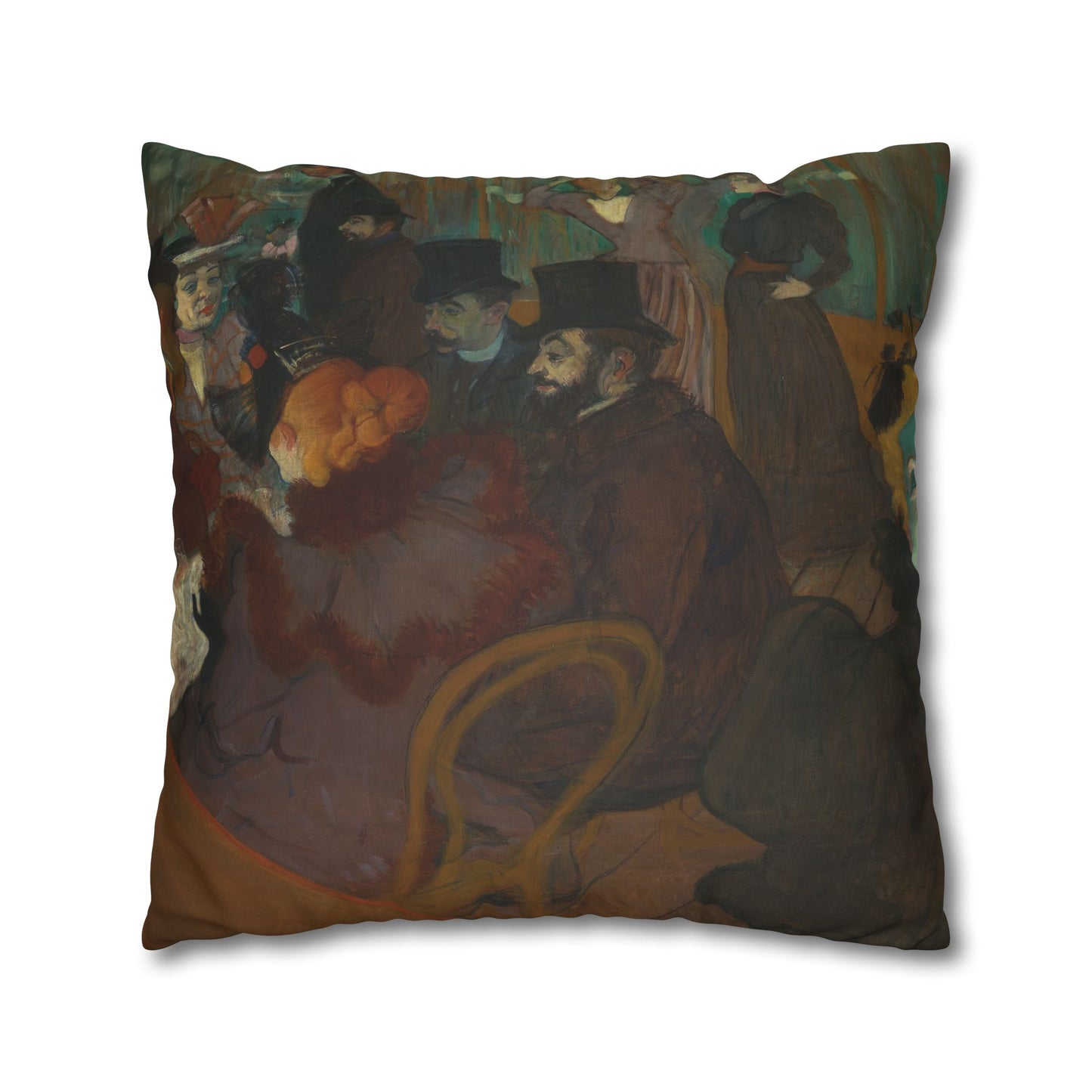 Toulouse-Lautrec, Henri - At the Moulin Rouge (1892) - Suede Square Pillowcase