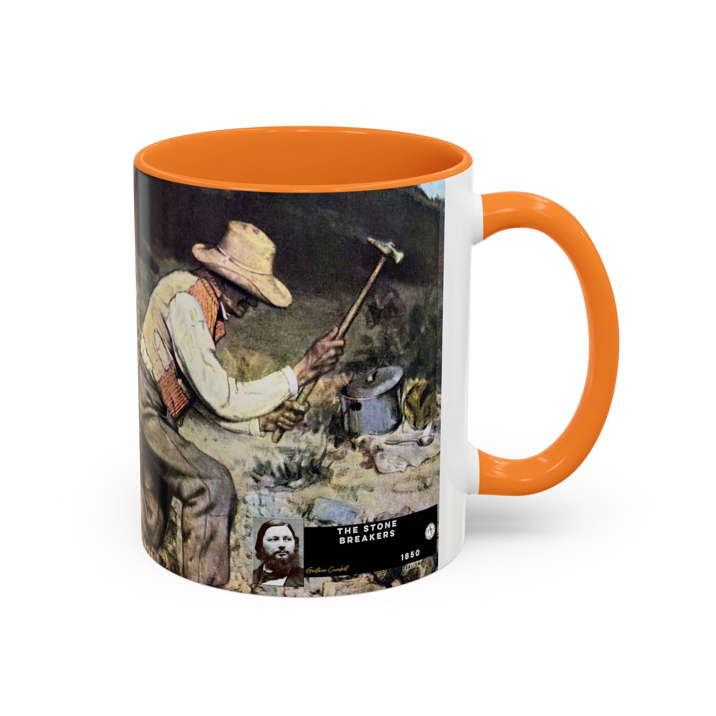Courbet, Gustave - The Stone Breakers (1850) - Colorful Accent Mugs