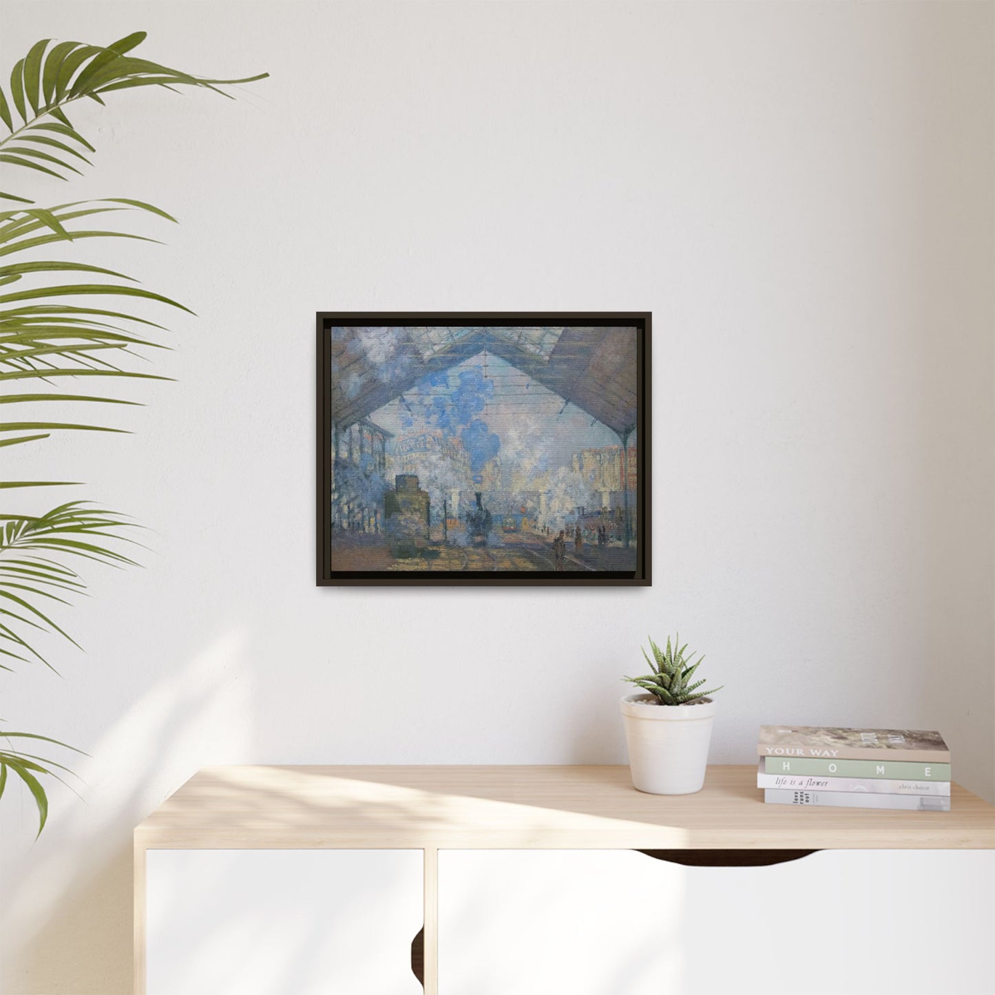 Monet, Claude - Le Gare Saint-Lazare (1877) - Matte Canvas, Framed