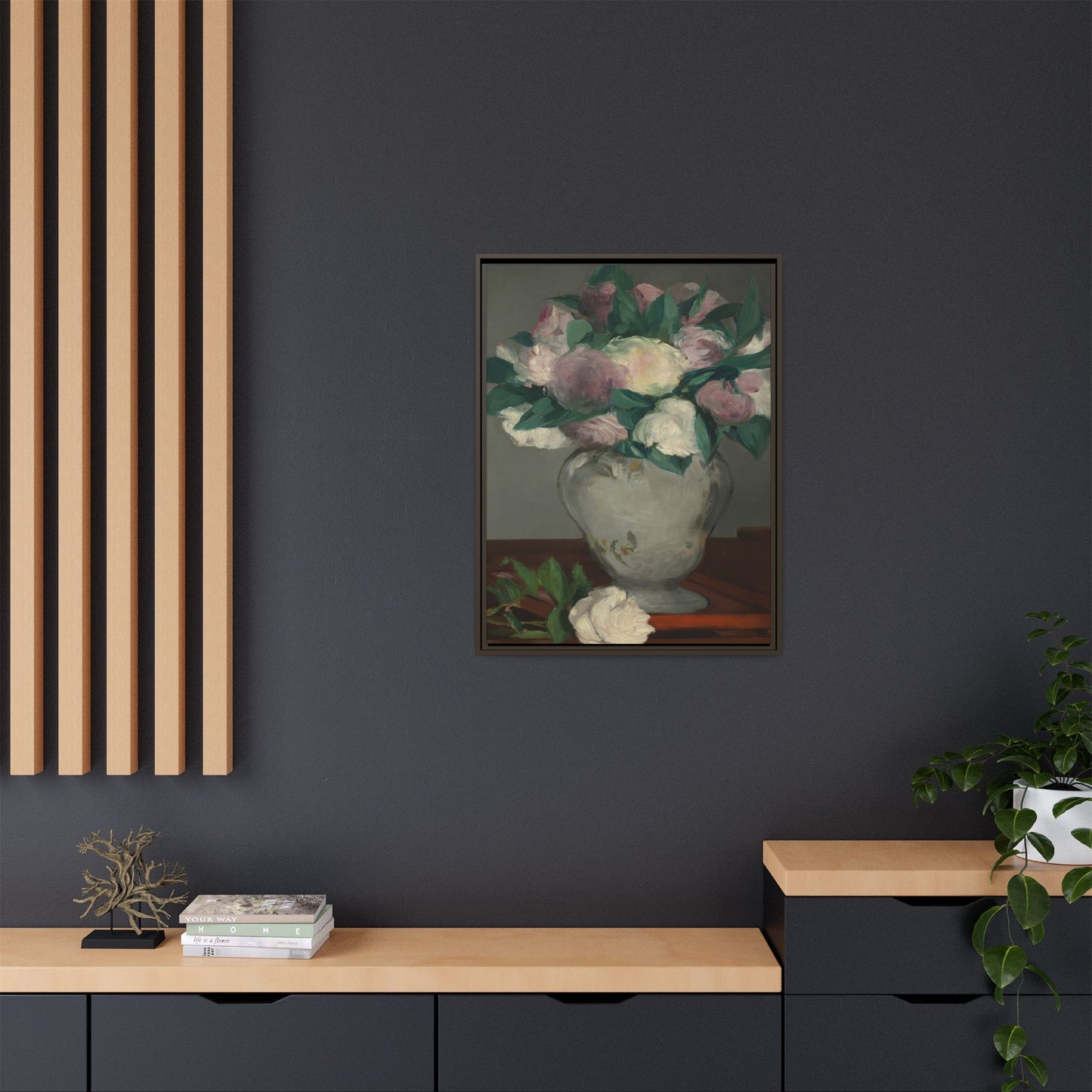 Manet, Édouard - Peonies (1864) - Matte Canvas, Framed