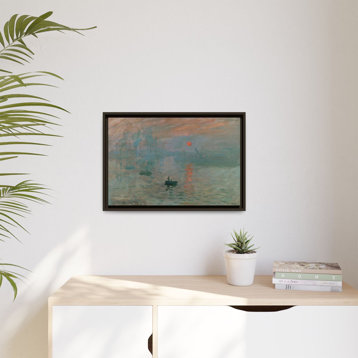 Monet, Claude - Impression, Sunrise (1872) - Matte Canvas, Framed