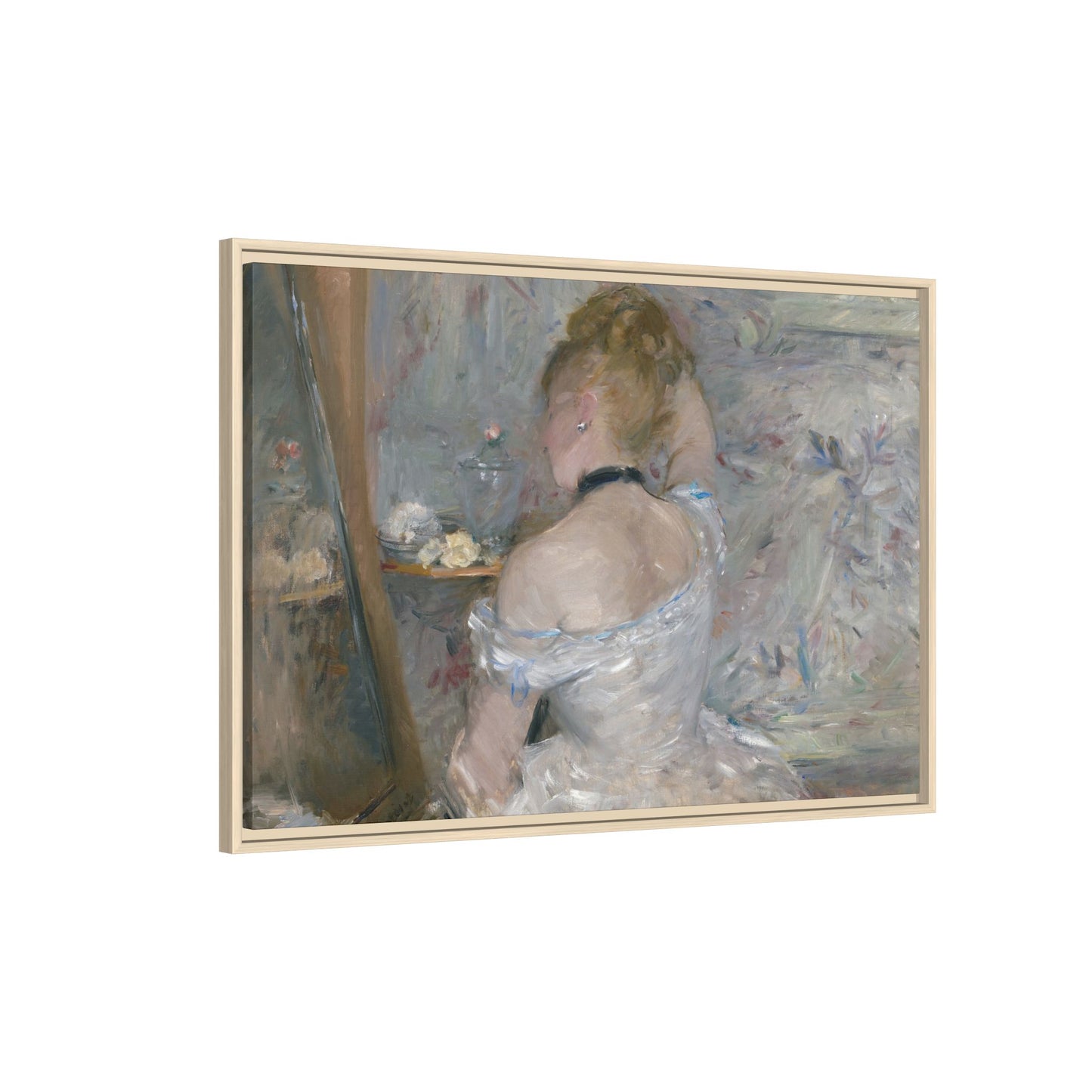 Morisot, Berthe - Woman at Her Toilette (1880) - Matte Canvas, Framed