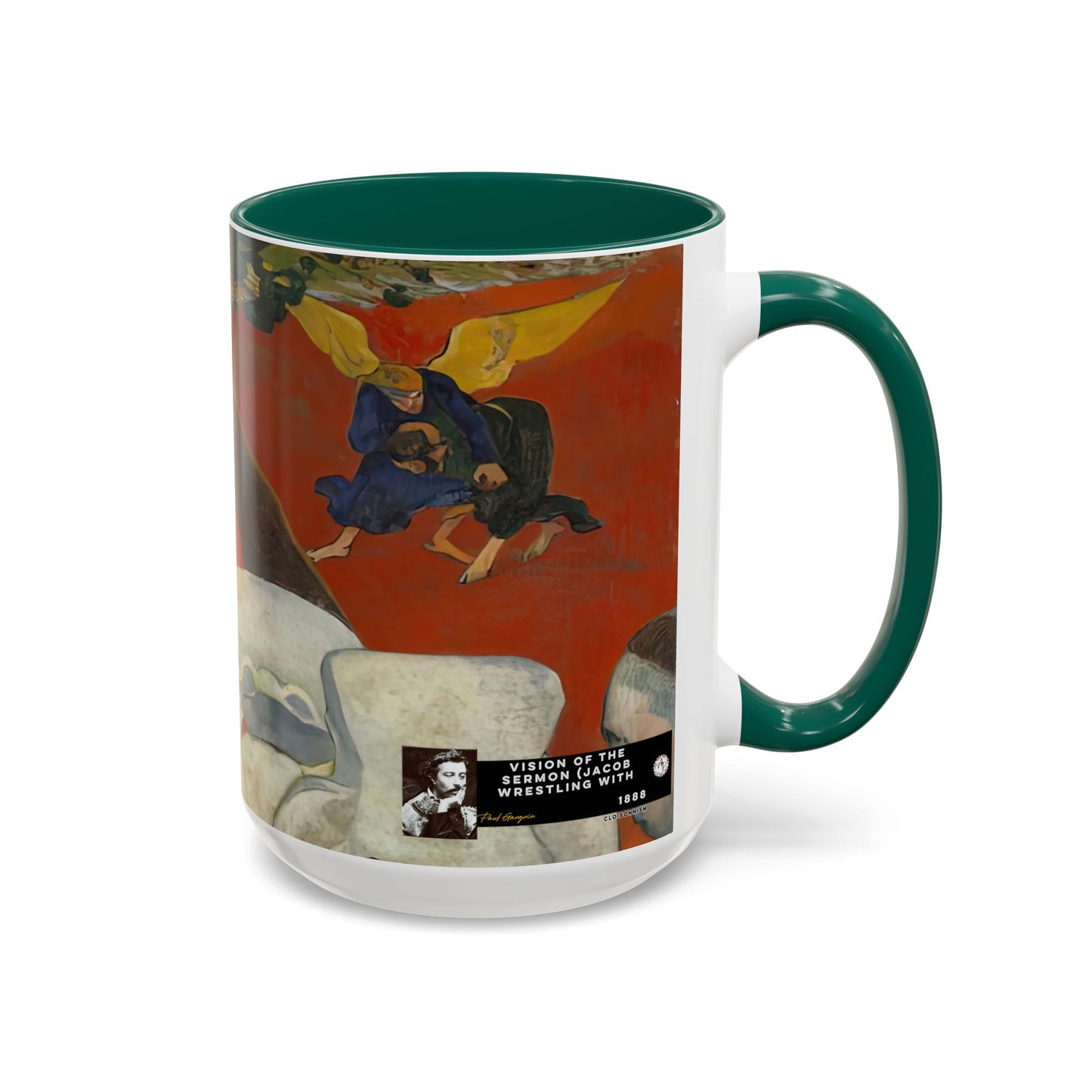 Gauguin, Paul - Vision of the Sermon (Jacob Wrestling with the Angel) (1888) - Colorful Accent Mugs