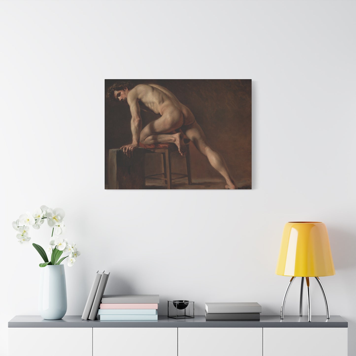 Courbet, Gustave - Study of a Nude Man (1840) - Canvas Block, unframed