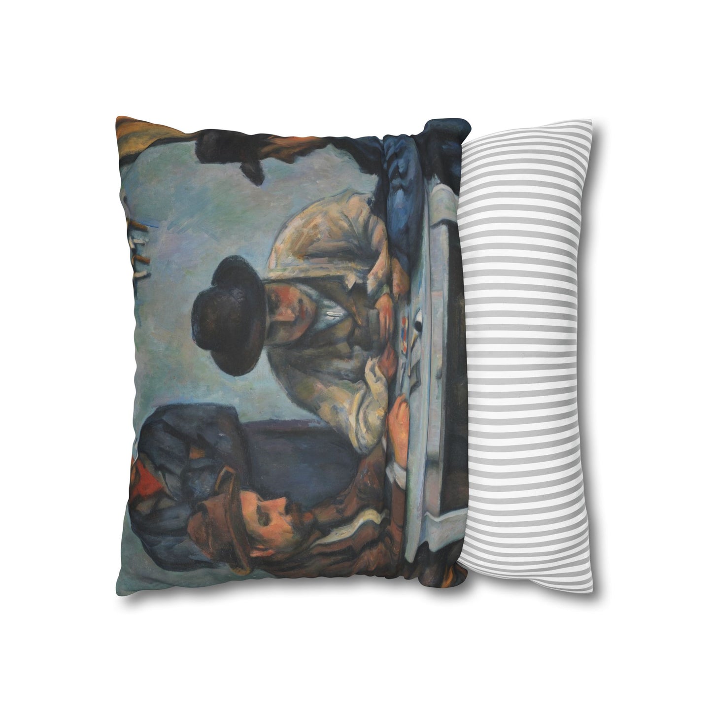 Cézanne, Paul - The Card Players (1892) - Faux Suede Square Pillowcase