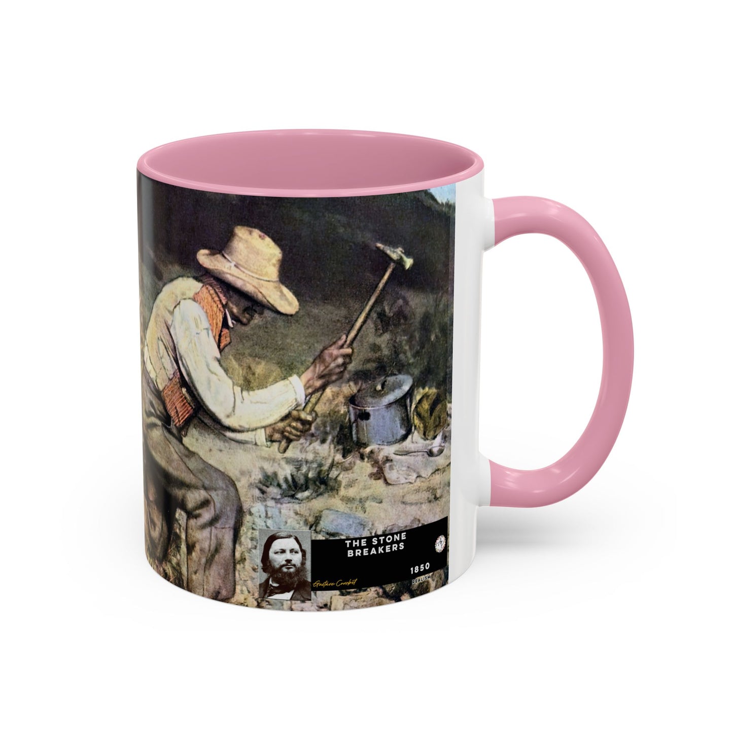 Courbet, Gustave - The Stone Breakers (1850) - Colorful Accent Mugs