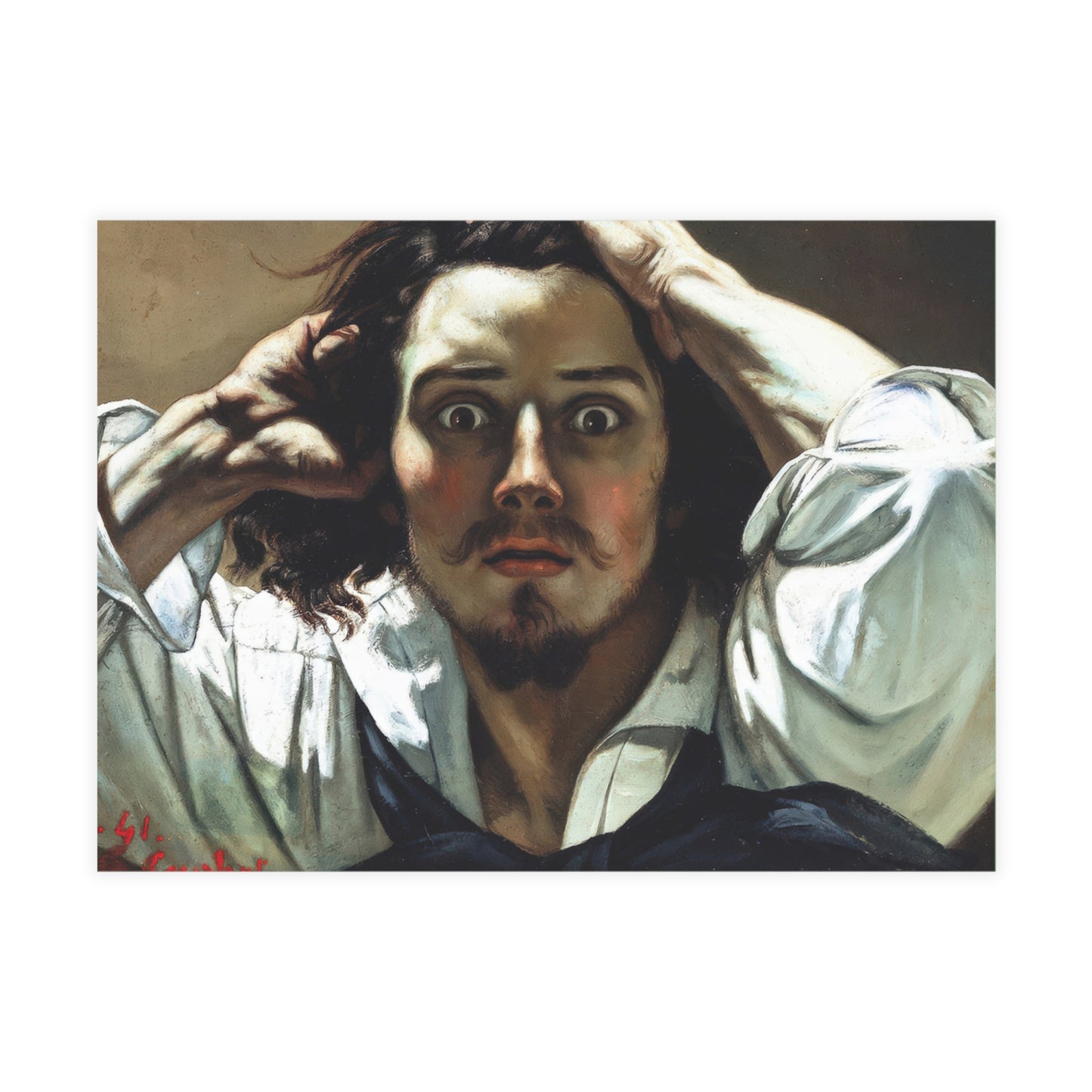 Courbet, Gustave - The Desperate Man (1843) - Postcard Bundles with Envelopes Included