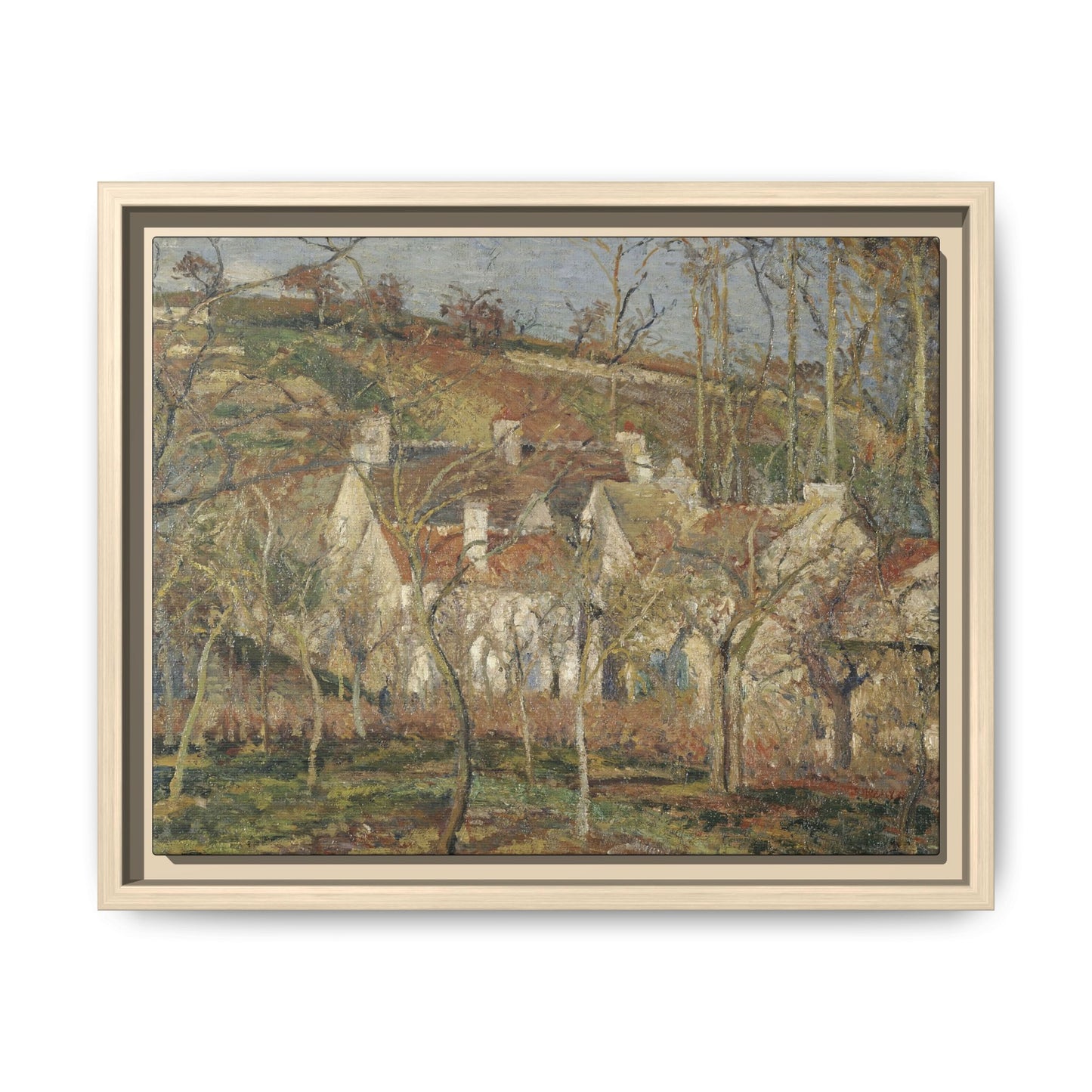 Pissarro, Camille - Red Roofs, Corner of a Village in Winter (1877) - Matte Canvas, Framed
