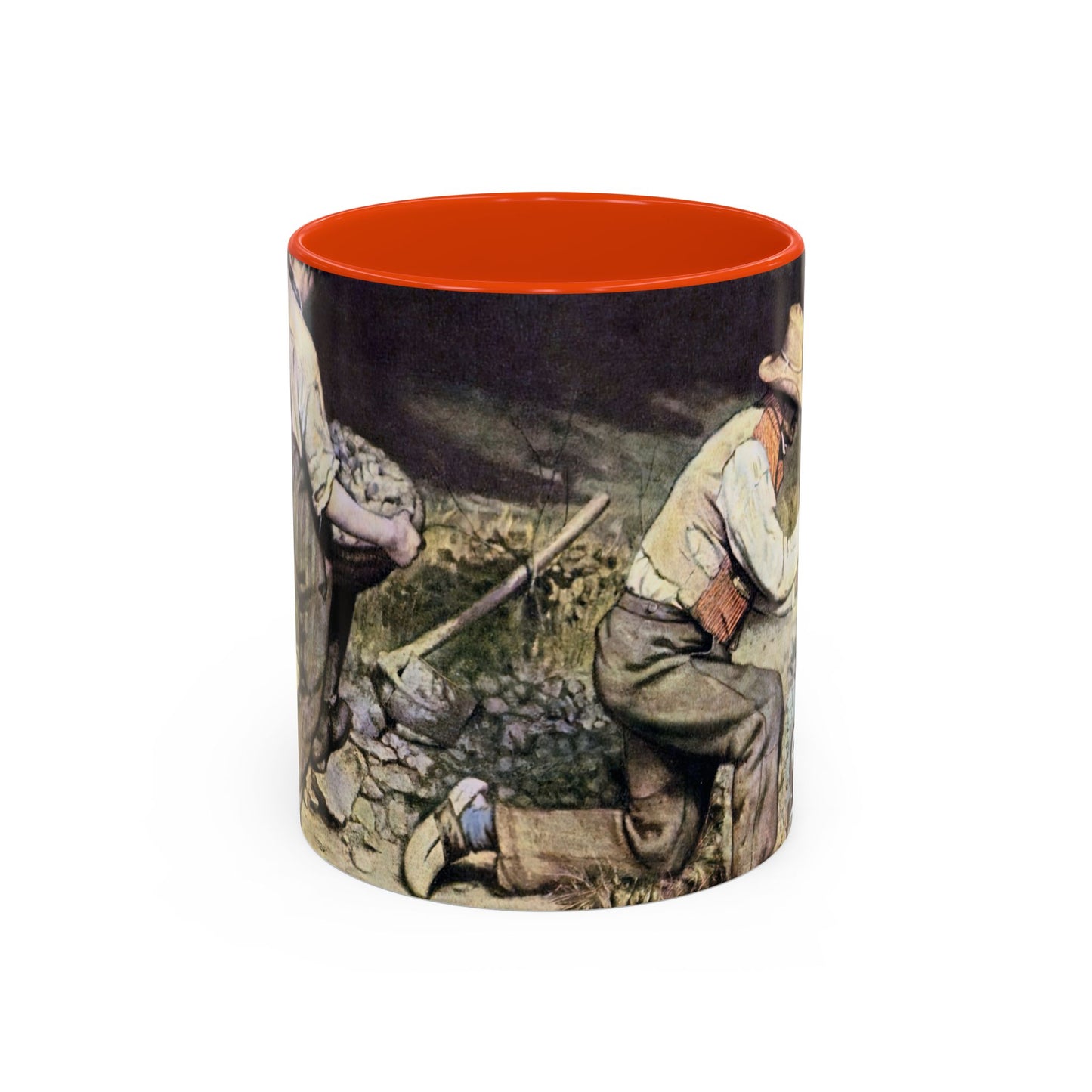 Courbet, Gustave - The Stone Breakers (1850) - Colorful Accent Mugs