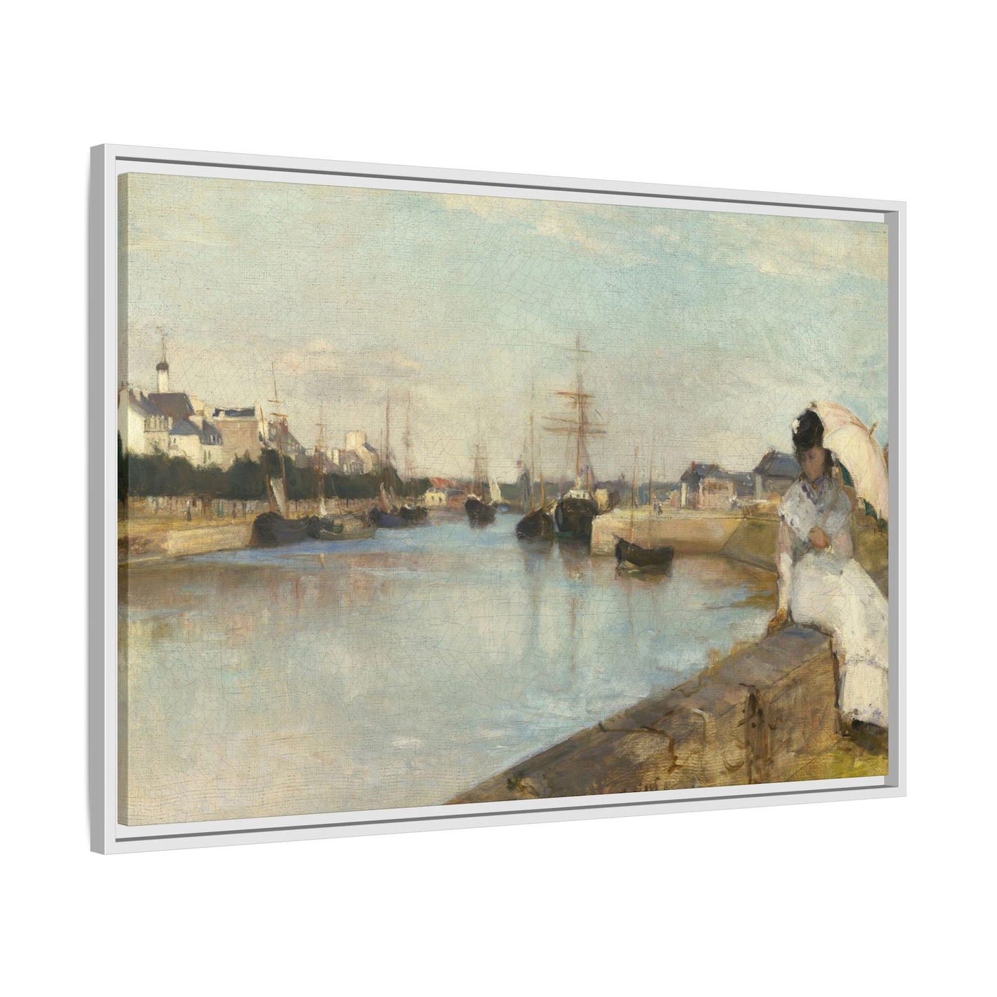 Morisot, Berthe - The Harbor at Lorient (1869) - Matte Canvas, Framed