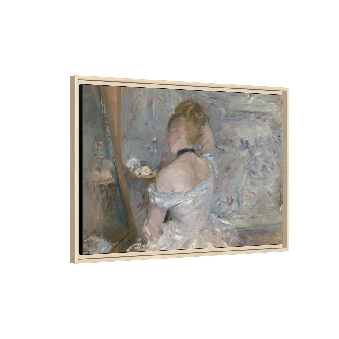 Morisot, Berthe - Woman at Her Toilette (1880) - Matte Canvas, Framed