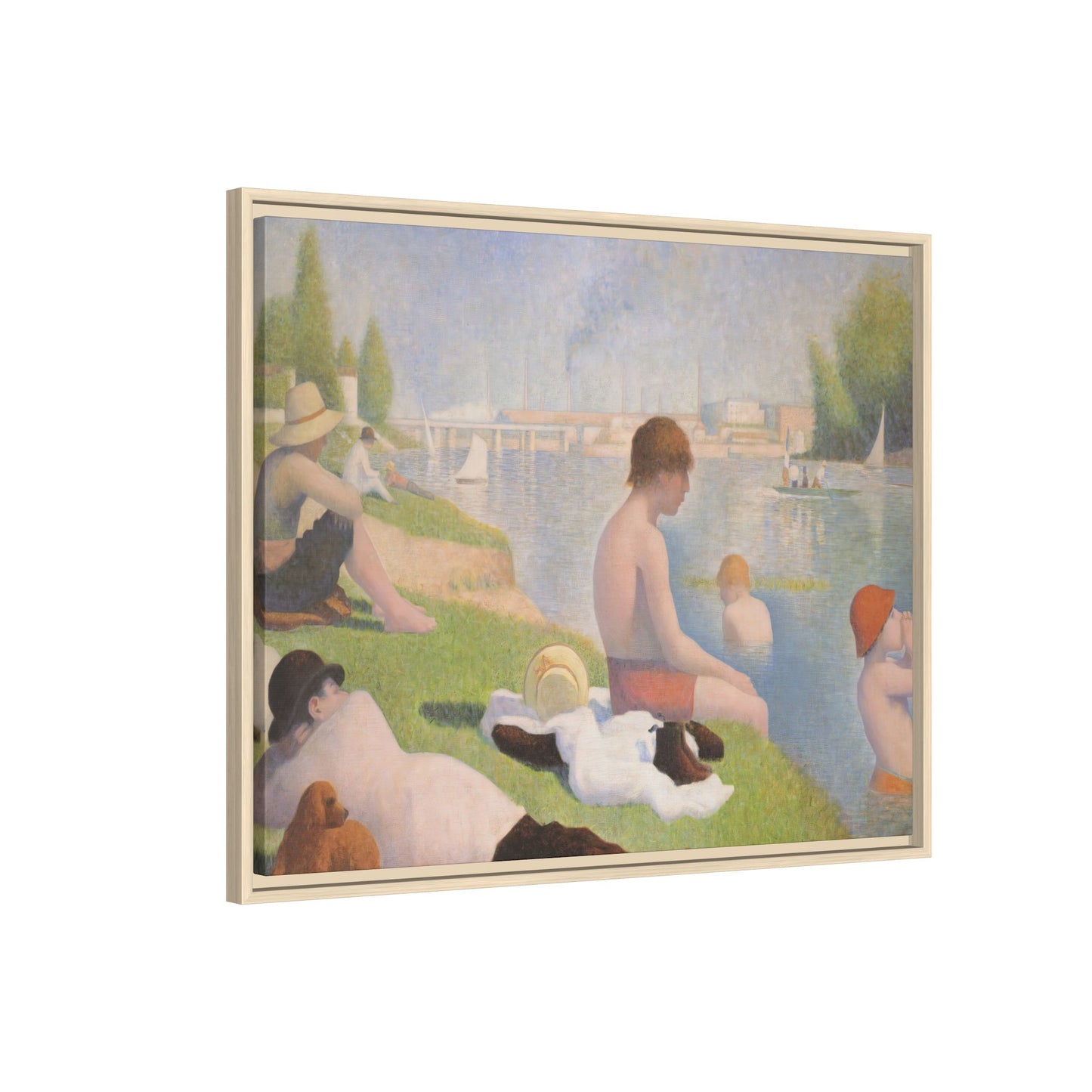 Seurat, Georges - Bathers at Asnières (1884) - Matte Canvas, Framed