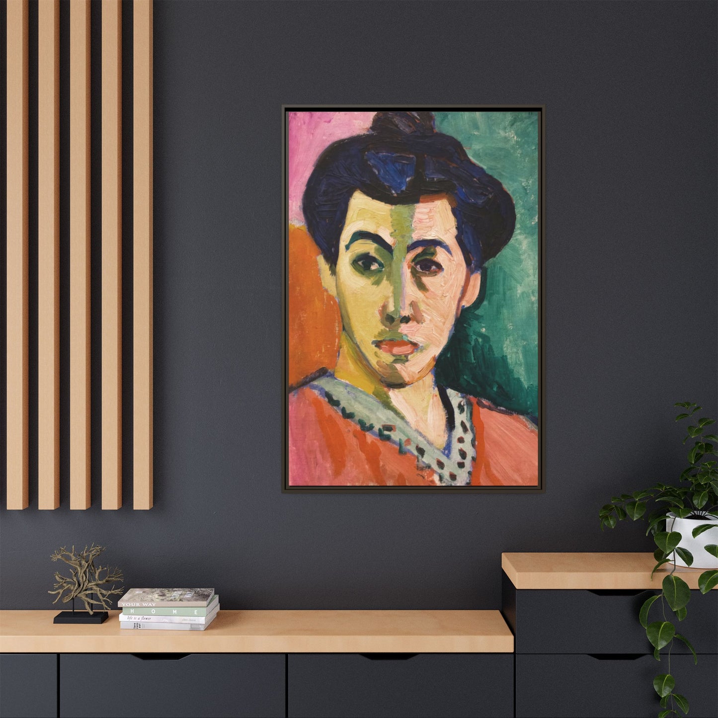 Matisse, Henri - The Green Stripe (1905) - Matte Canvas, Framed