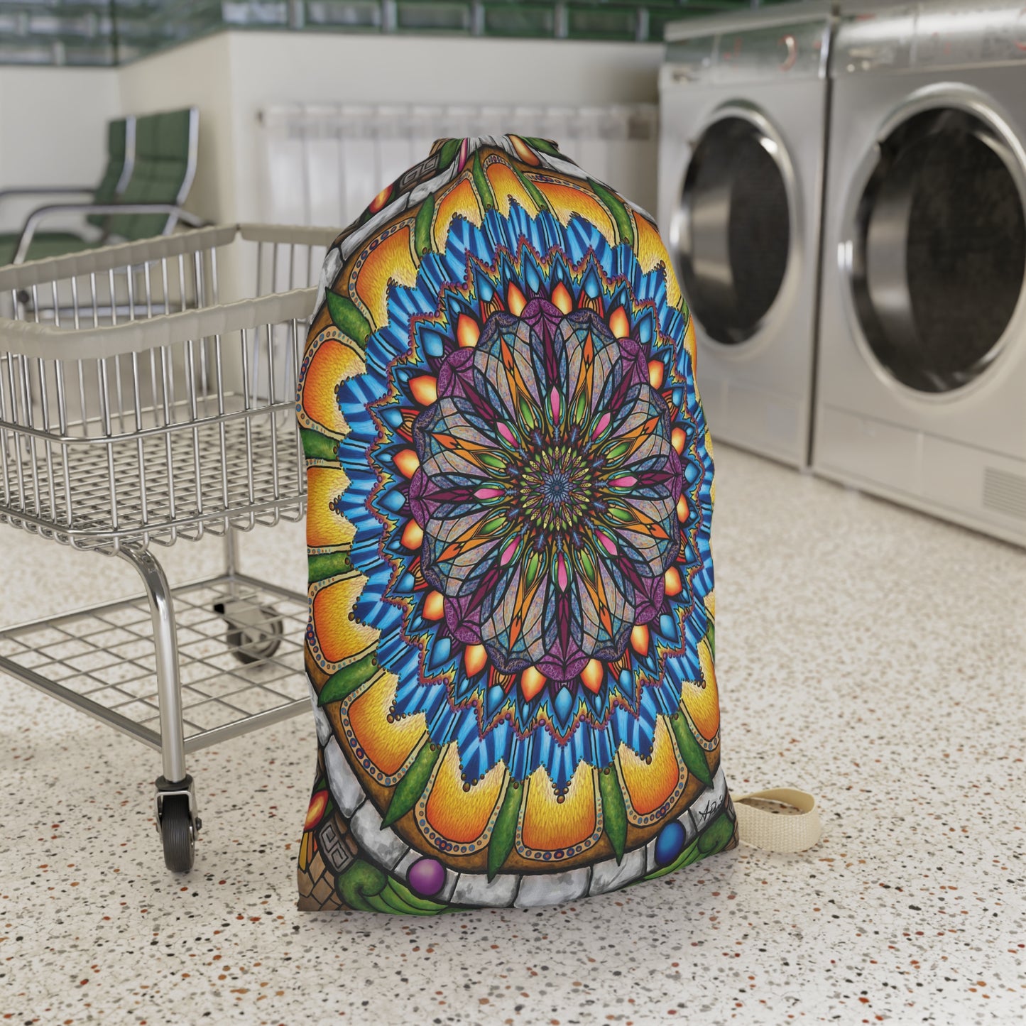 Pacio, Adam - Emerald Arrows Mandala - Laundry Bag