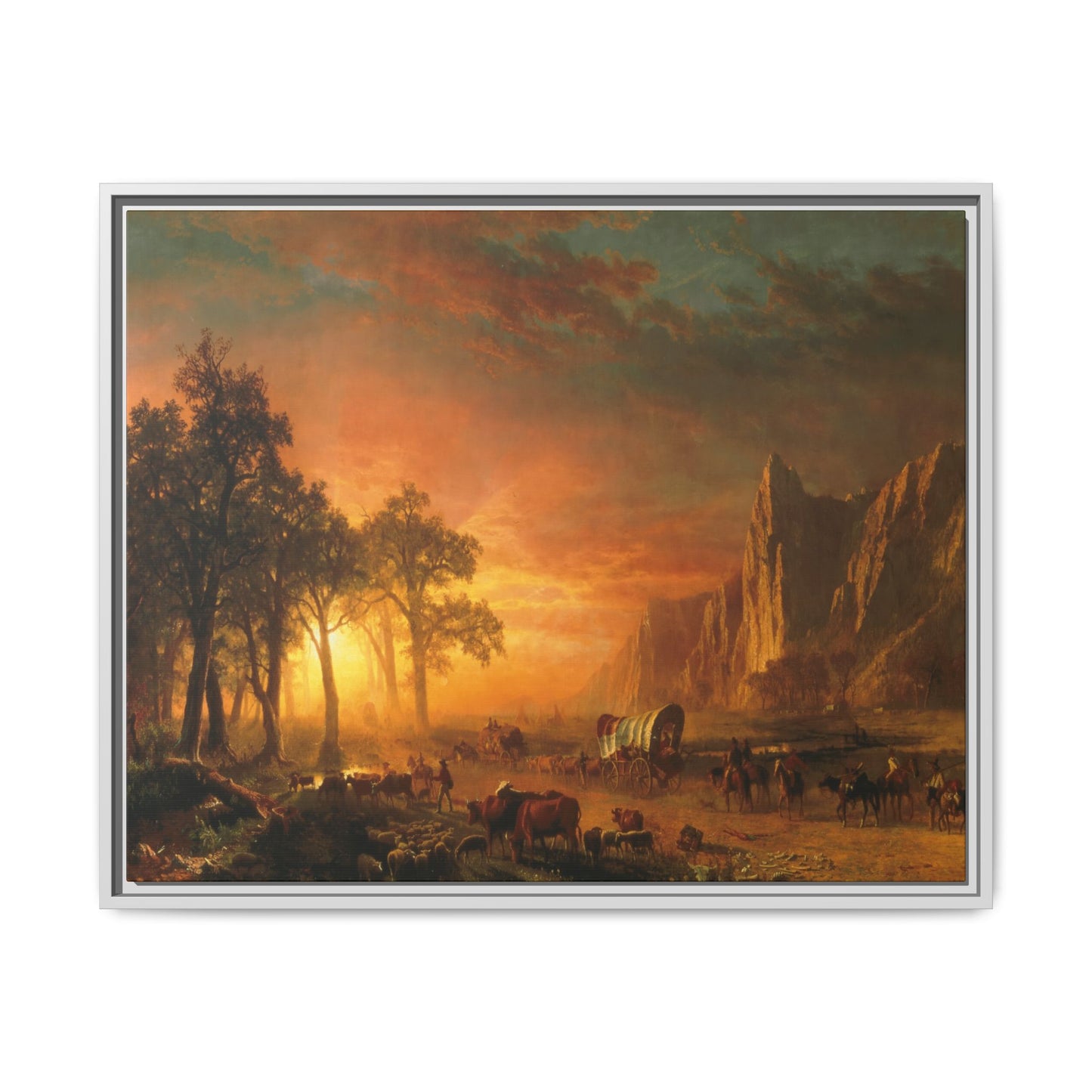 Bierstadt, Albert - Emigrants Crossing the Plains (1867) - Matte Canvas, Framed