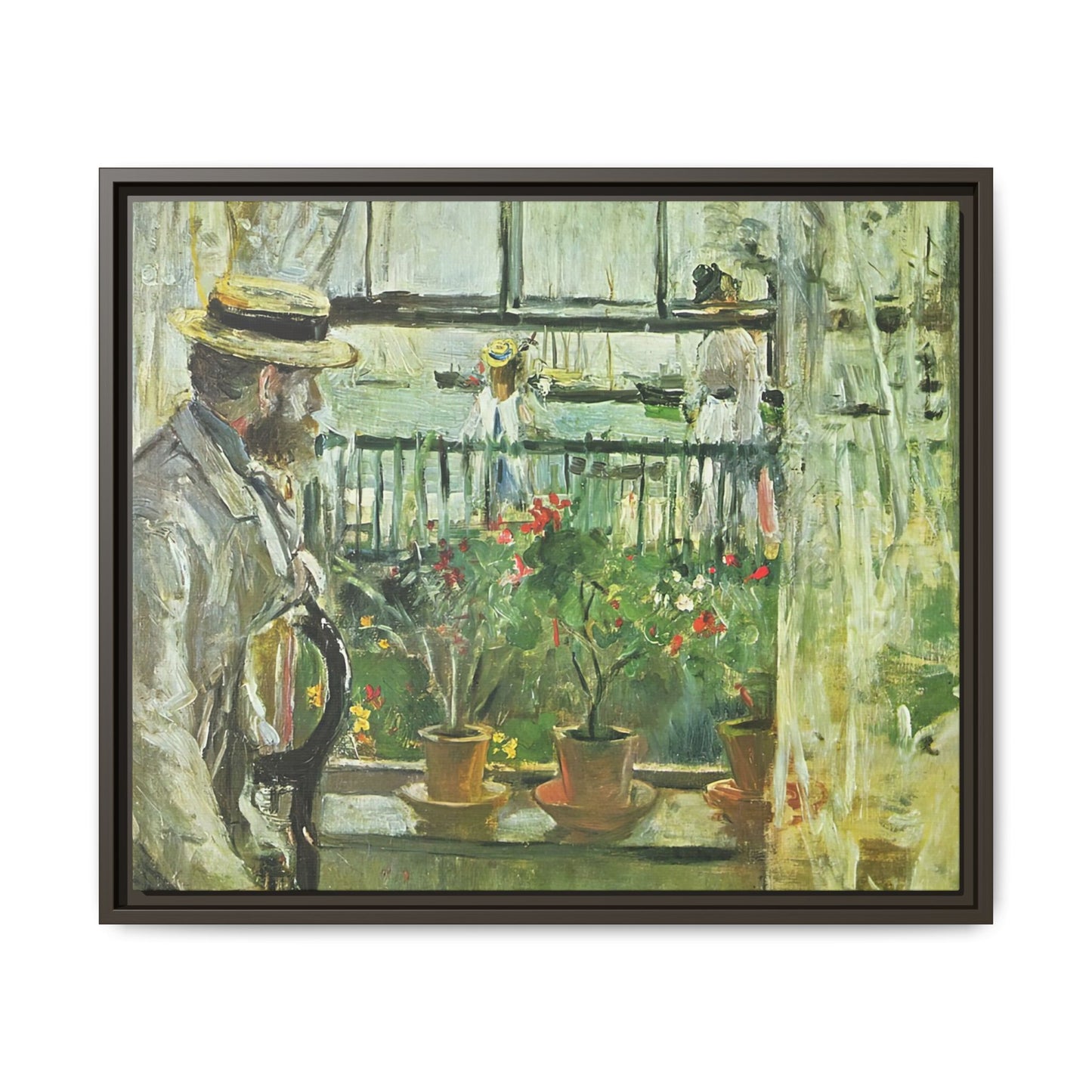 Morisot, Berthe - Eugene Manet on the Isle of Wight (1875) - Matte Canvas, Framed