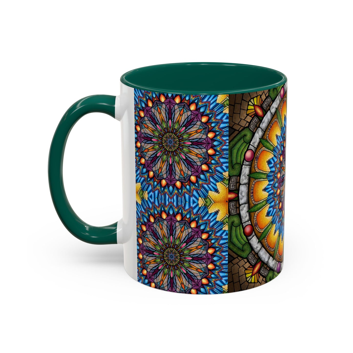 Pacio, Adam - Emerald Arrows Mandala - Colorful Accent Mugs