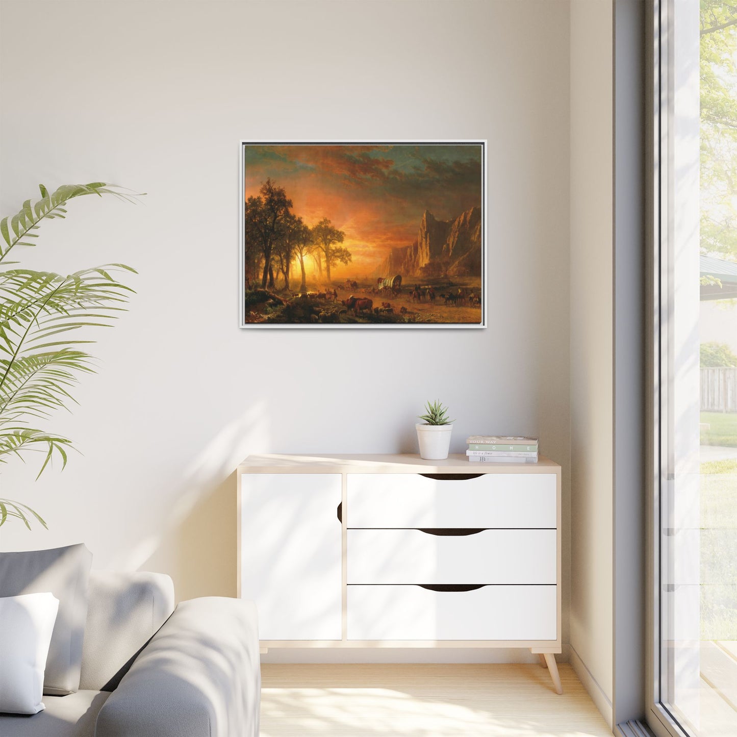 Bierstadt, Albert - Emigrants Crossing the Plains (1867) - Matte Canvas, Framed