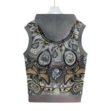 Memento Mori Mandala A Unisex Hooded Vest - 100% Cotton