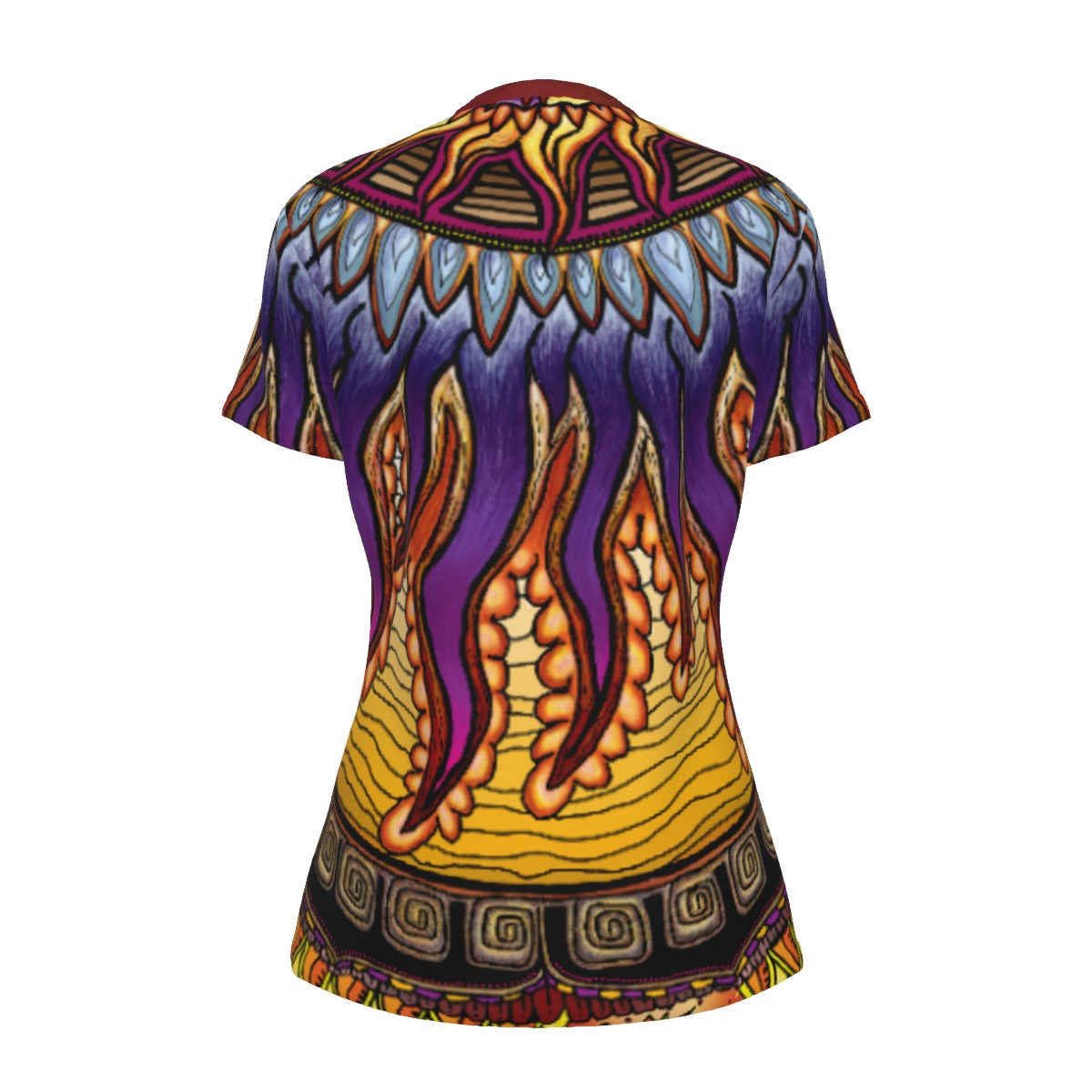 Solar Disc Mandala A - Women's Round Neck T-Shirt - 100% Cotton
