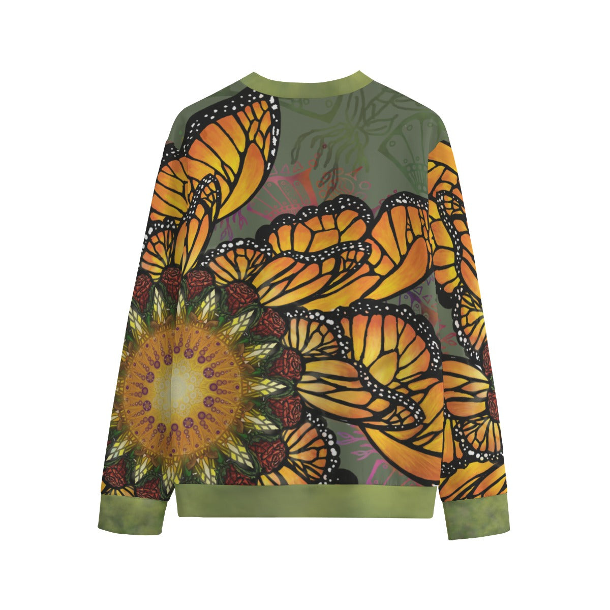 Monarch Butterfly Mandala D  Unisex O-neck Sweatshirt -100% Cotton