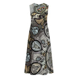 Memento Mori Mandala - Women's Sleeveless Dress With Pockets - 100% Cotton